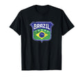Brazil Soccer Country Flag Crest Shield T-Shirt - Graphic Print Unisex - T-Shirt, Sweatshirt, Hoodie
