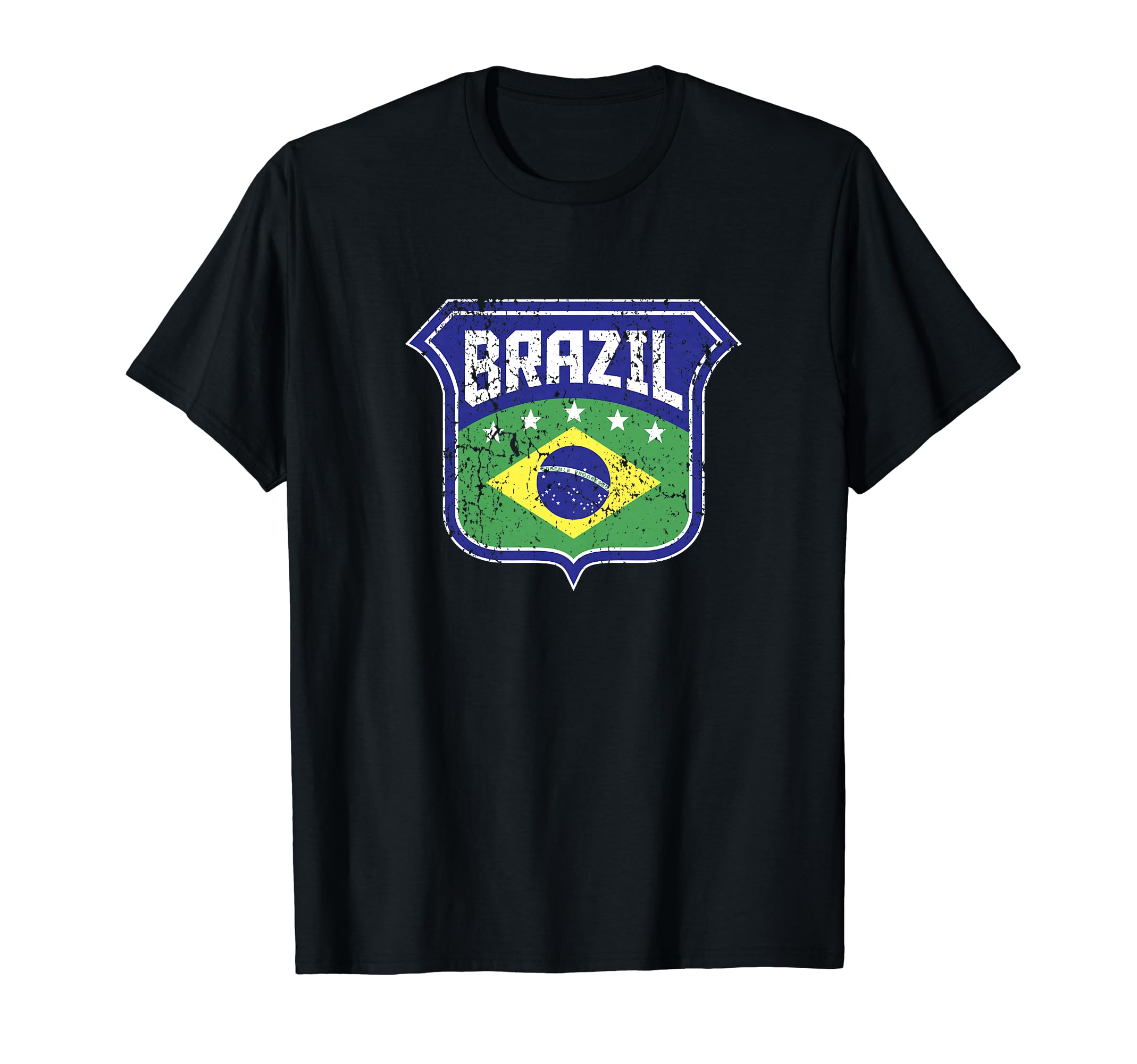 Brazil Soccer Country Flag Crest Shield T-Shirt - Graphic Print Unisex - T-Shirt, Sweatshirt, Hoodie