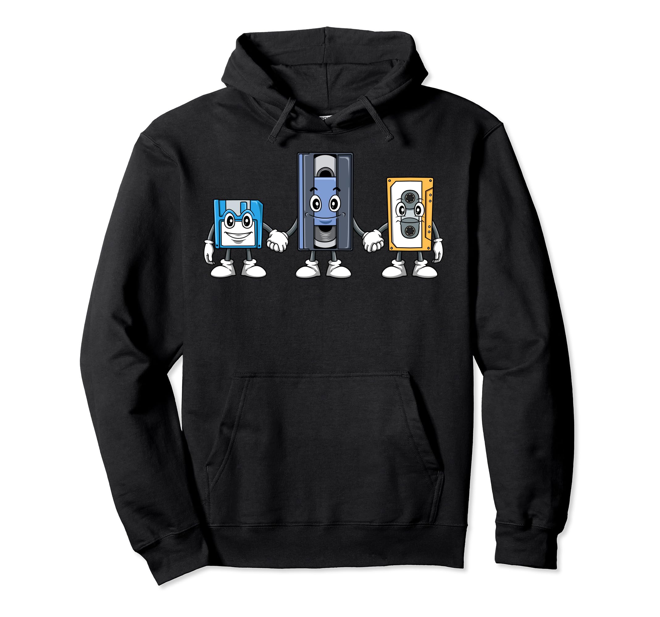 Funny Floppy Disk And Vcr Tape Floppy Hoodie - Minimalist Print Men Women - T-Shirt, Sweatshirt, Hoodie