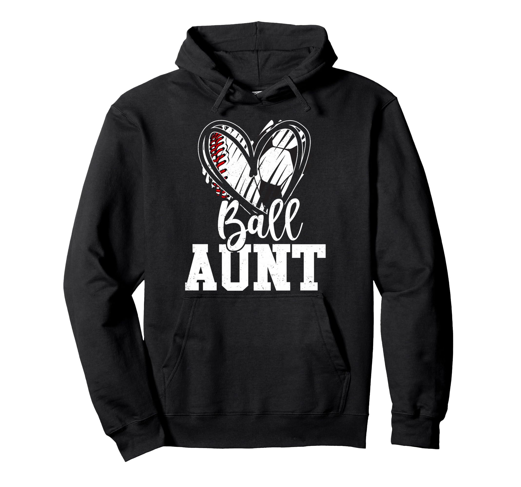 Ball Aunt Baseball Soccer Aunt Hoodie - Unique Graphic for Adults - T-Shirt, Sweatshirt, Hoodie