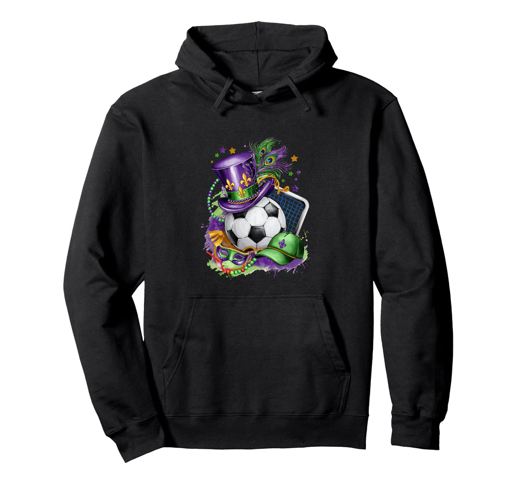 Mardi Gras And Soccer Mix Costume Hoodie - Aesthetic Graphic for Adults - T-Shirt, Sweatshirt, Hoodie