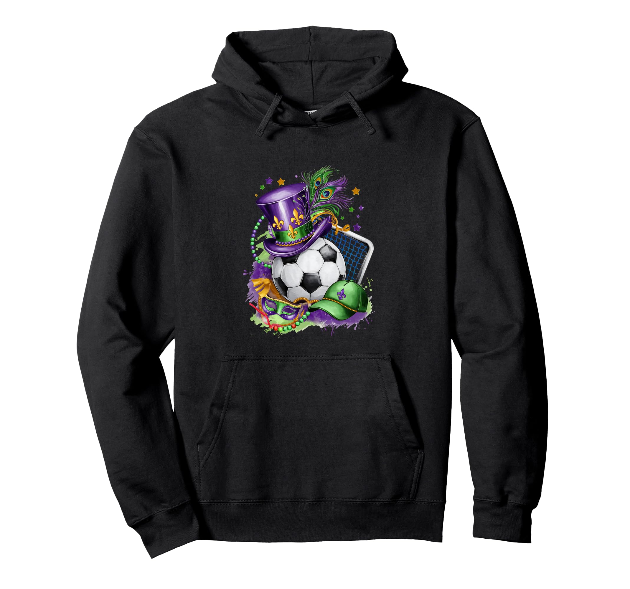 Mardi Gras And Soccer Mix Costume Hoodie - Aesthetic Graphic for Adults - T-Shirt, Sweatshirt, Hoodie