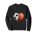 Split Heart Soccer Basketball Sweatshirt - Novelty Apparel Men Women - T-Shirt, Sweatshirt, Hoodie