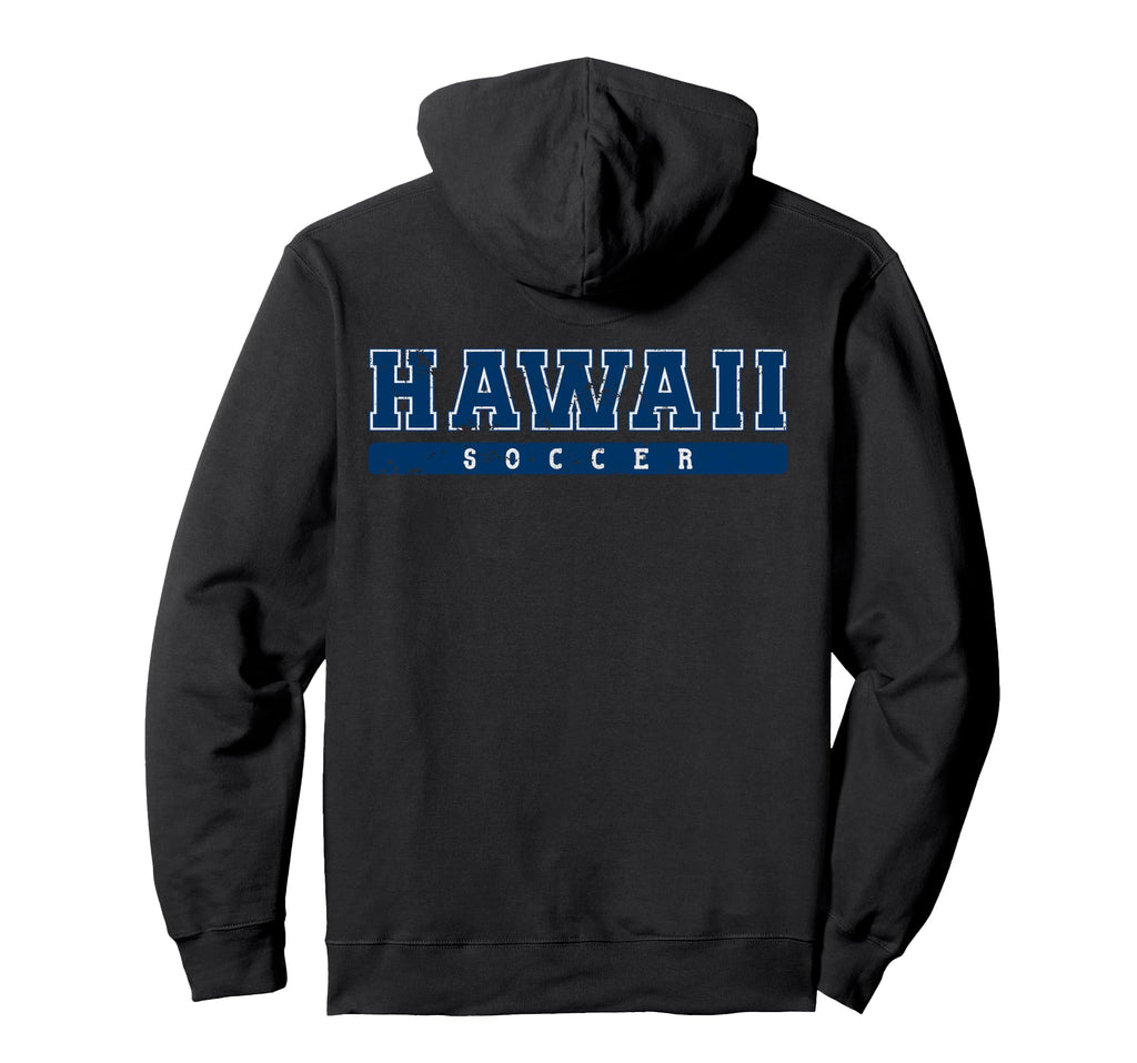 Hawaii Soccer Blue Text Hoodie - Fun Novelty Design for Adults - T-Shirt, Sweatshirt, Hoodie