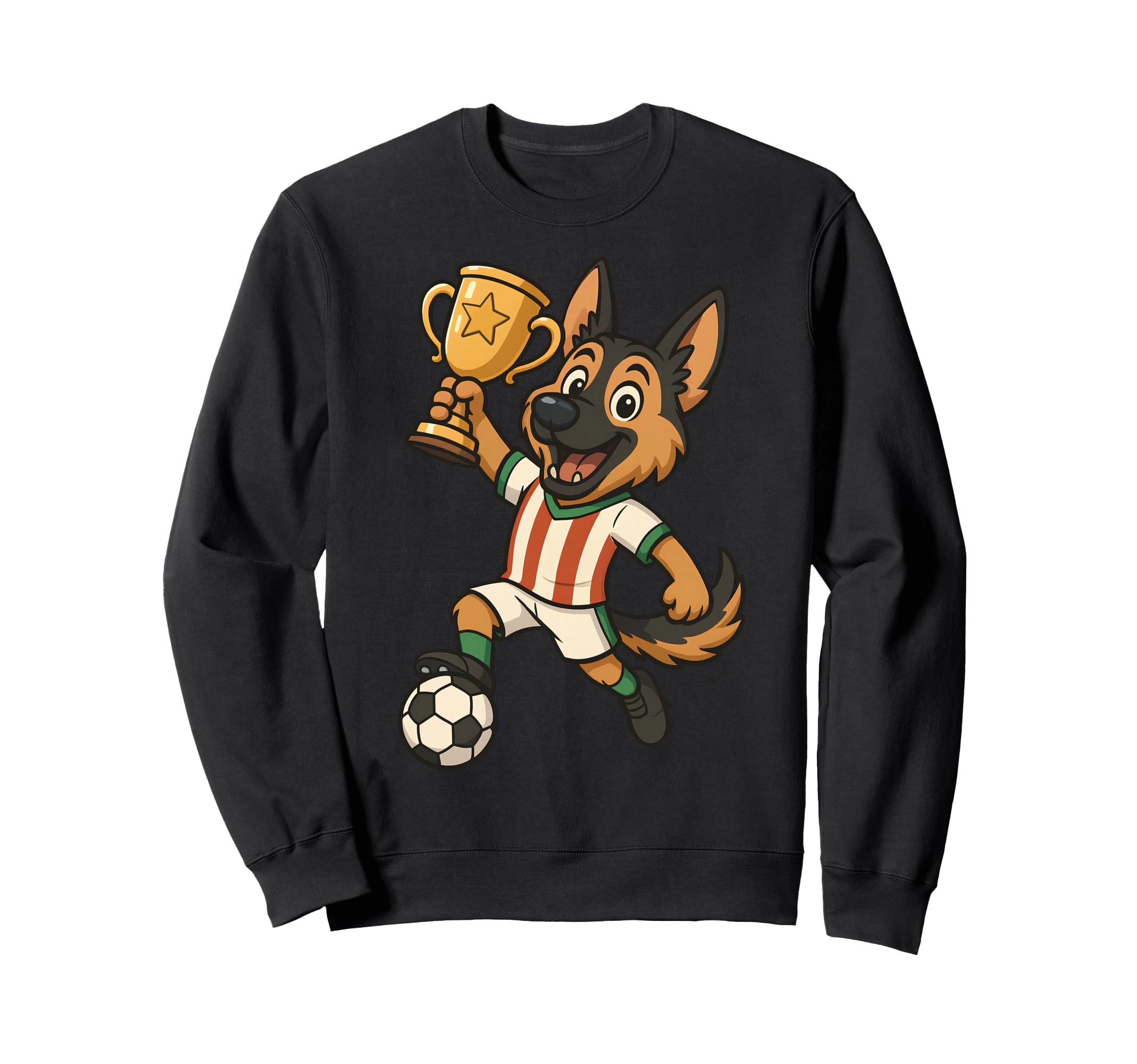 Soccer Champion German Shepherd Sweatshirt - Unique Graphic for Adults - T-Shirt, Sweatshirt, Hoodie
