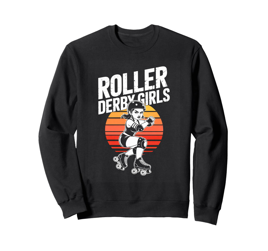 Roller Derby Roller Skate Sunset Art Sweatshirt - Novelty Apparel Men Women - T-Shirt, Sweatshirt, Hoodie
