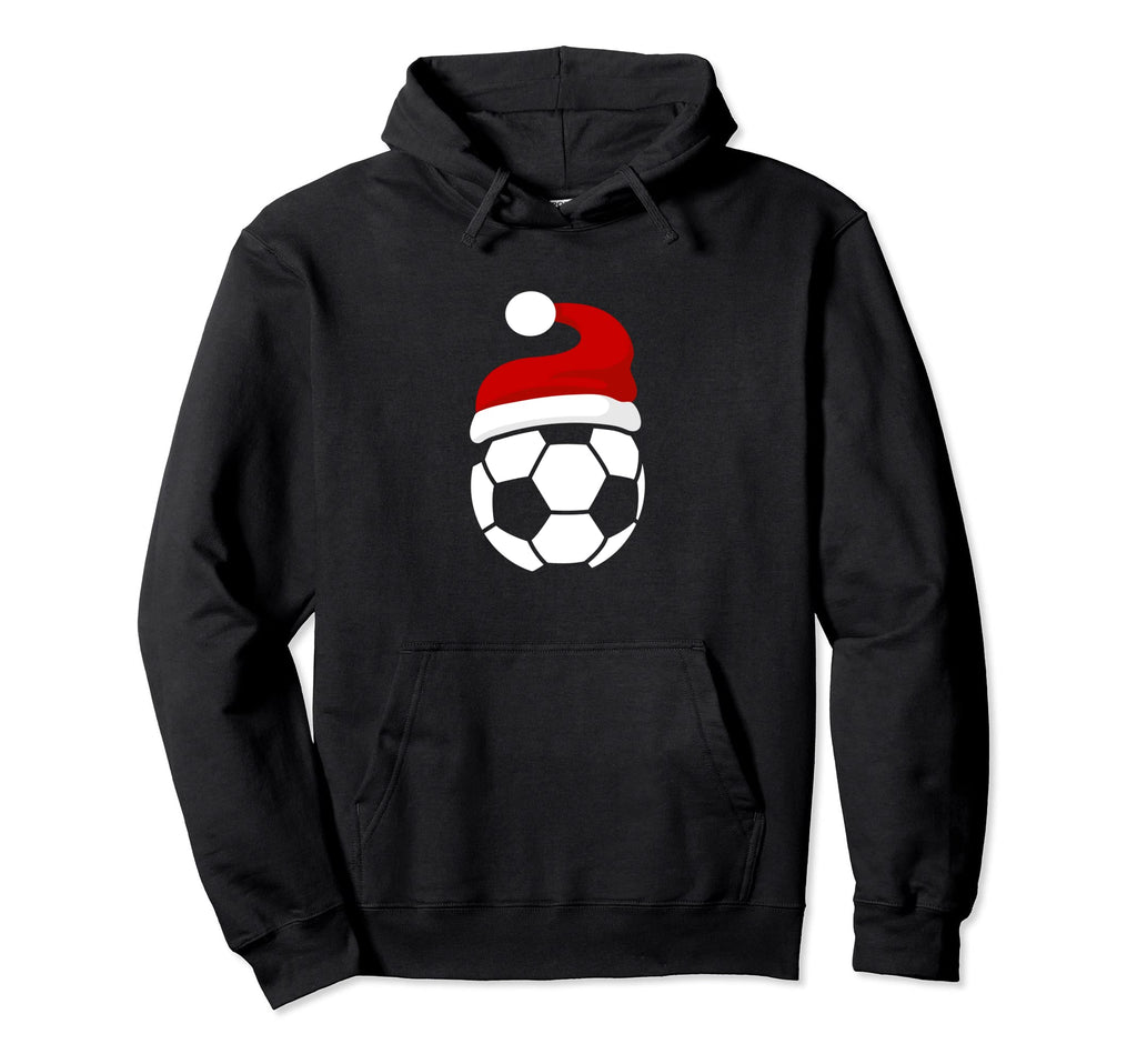 Soccer Football Santa Hat Hoodie - Graphic Print for Adults - T-Shirt, Sweatshirt, Hoodie
