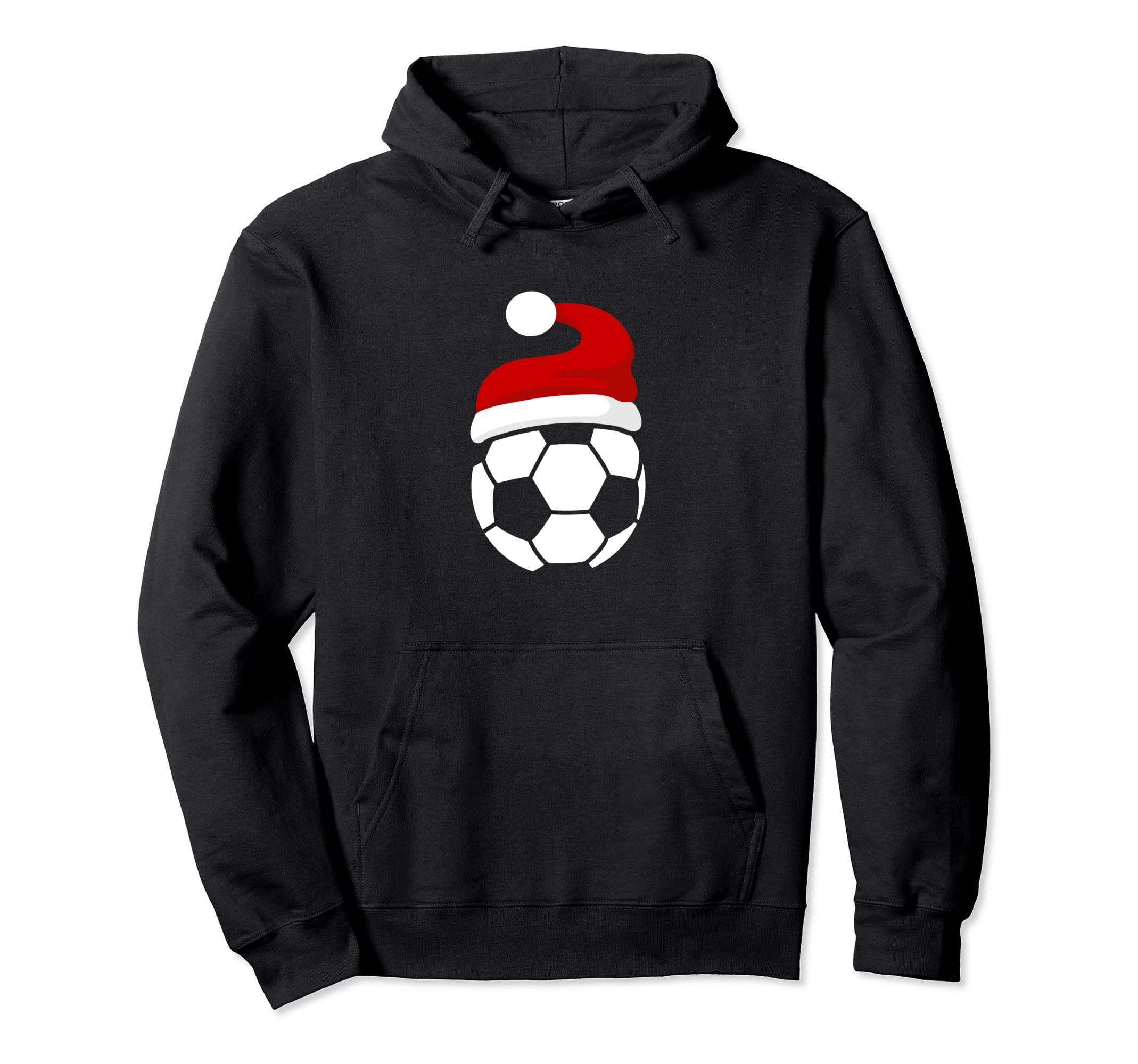 Soccer Football Santa Hat Hoodie - Graphic Print for Adults - T-Shirt, Sweatshirt, Hoodie