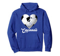 Cincinnati Soccer Heart Distressed Hoodie - Aesthetic Graphic Unisex - T-Shirt, Sweatshirt, Hoodie
