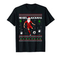 Merry Kickmas Soccer Lover Football T-Shirt - Casual Everyday Wear Unisex - T-Shirt, Sweatshirt, Hoodie