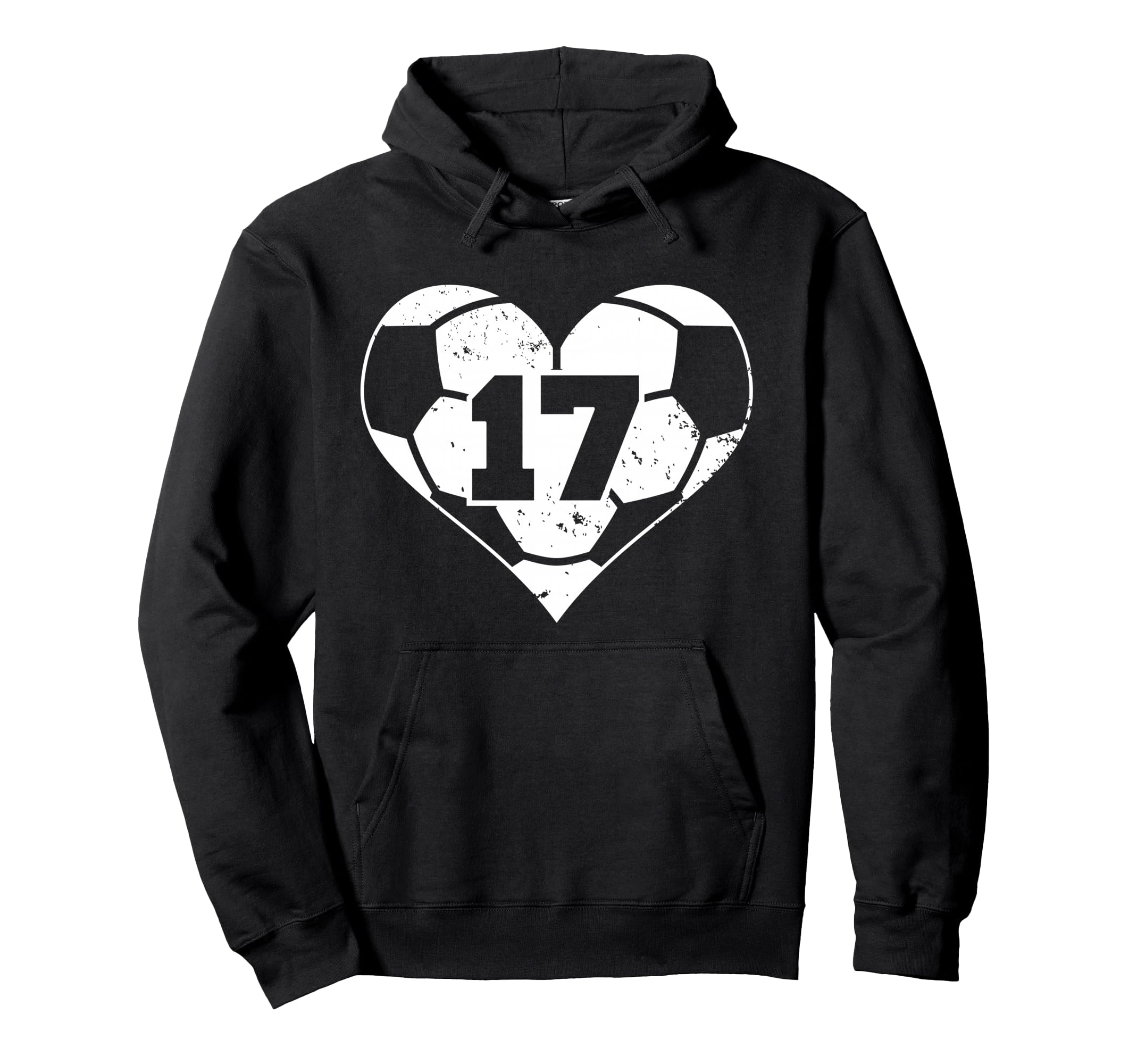 Soccer Number 17 Jersey Funny Soccer Heart Hoodie - Novelty Apparel Unisex - T-Shirt, Sweatshirt, Hoodie