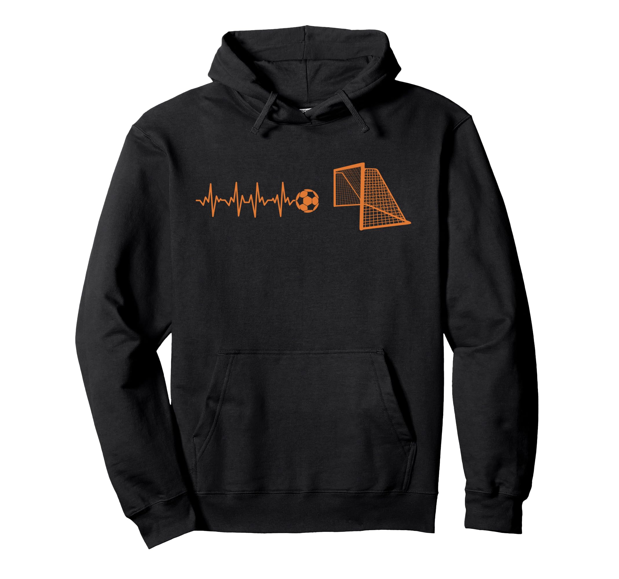 Funny Soccer Heartbeat Ecg Football Goal Hoodie - Graphic Print Unisex - T-Shirt, Sweatshirt, Hoodie