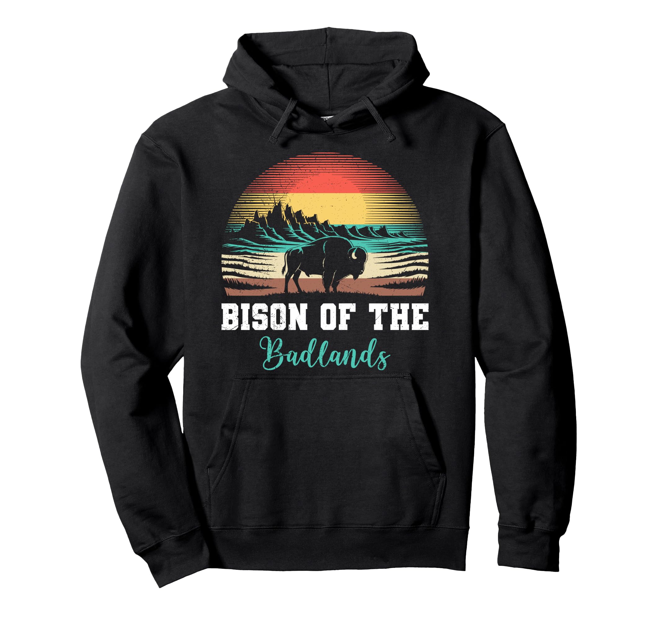 South Dakota Bison Badlands National Park Hoodie - Novelty Apparel Unisex - T-Shirt, Sweatshirt, Hoodie