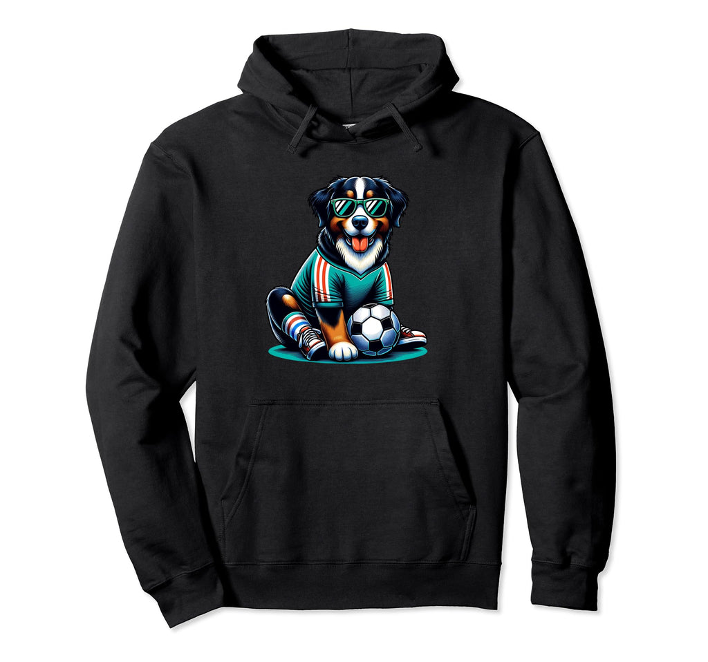 Bernese Mountain Dog Soccer Player Hoodie - Custom Art Print Unisex - T-Shirt, Sweatshirt, Hoodie