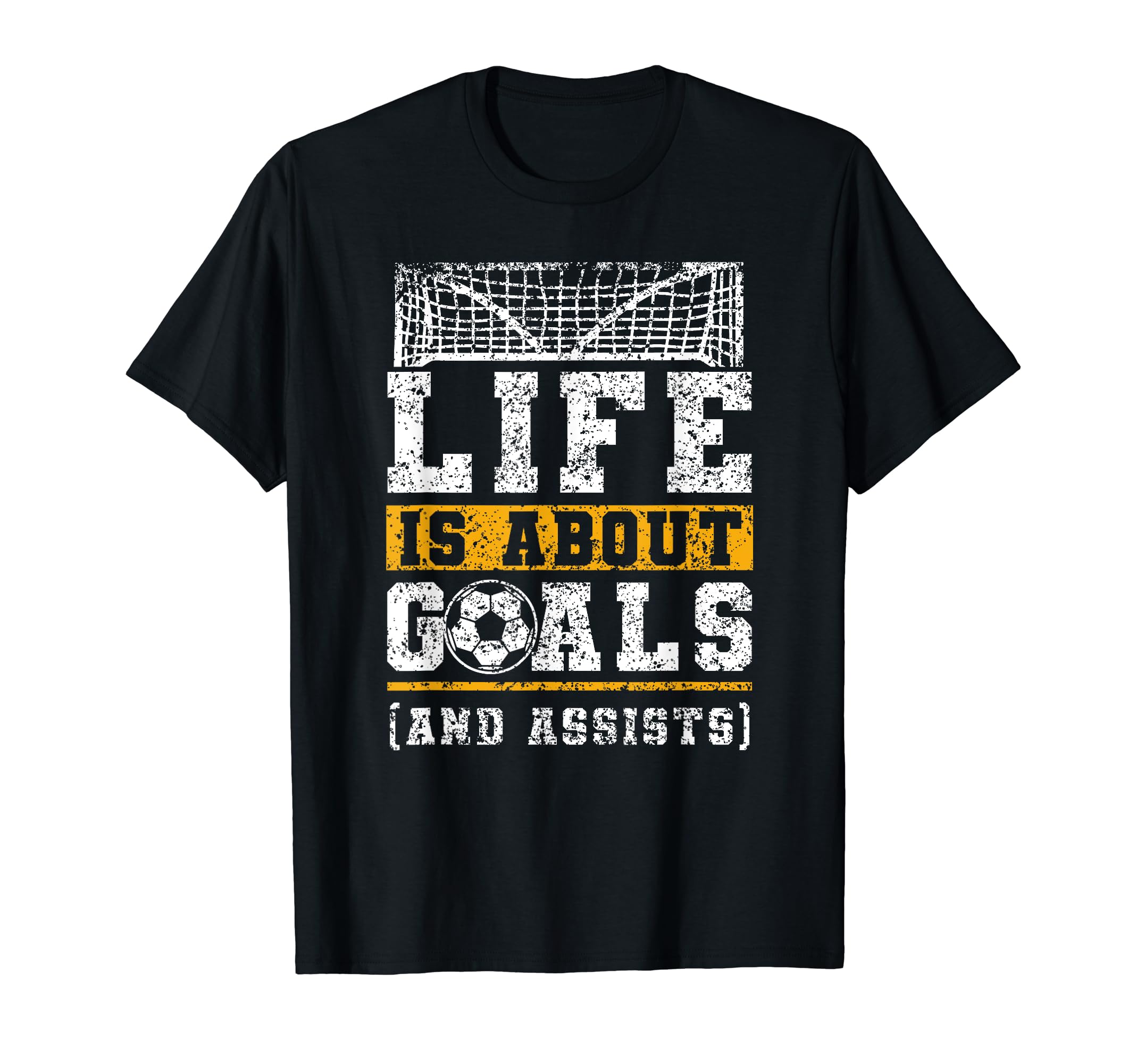 Life Is About Goals And Assists Indoor T-Shirt - Custom Art Print Unisex - T-Shirt, Sweatshirt, Hoodie