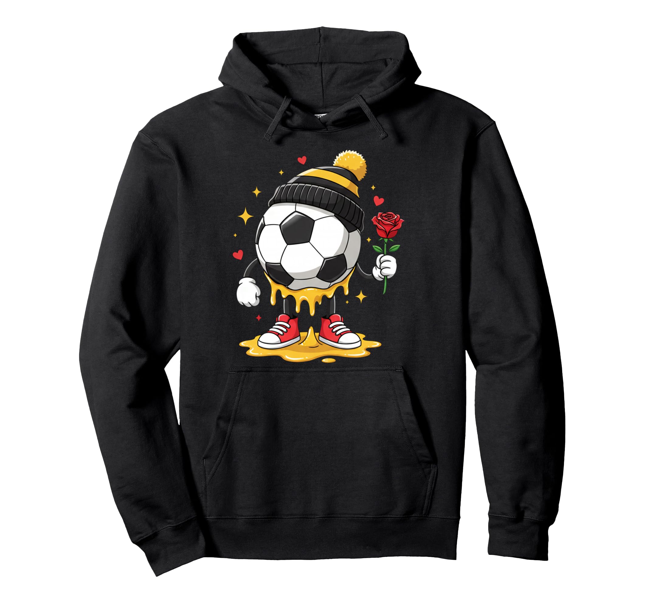 Soccer Drip Valentine Valentines Hearts Hoodie - Graphic Print Men Women - T-Shirt, Sweatshirt, Hoodie