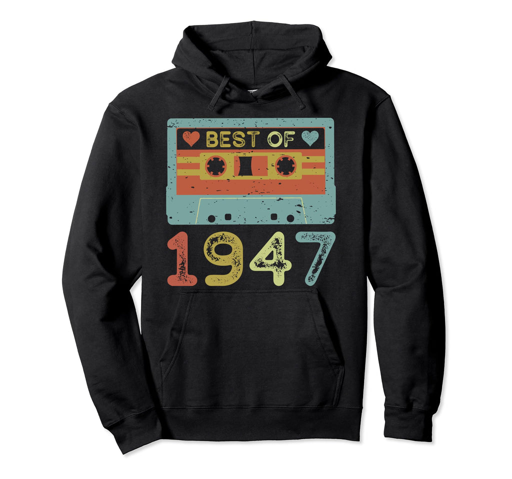 1947 77Th Birthday Cassette Tape Hoodie - Casual Everyday Wear Men Women - T-Shirt, Sweatshirt, Hoodie