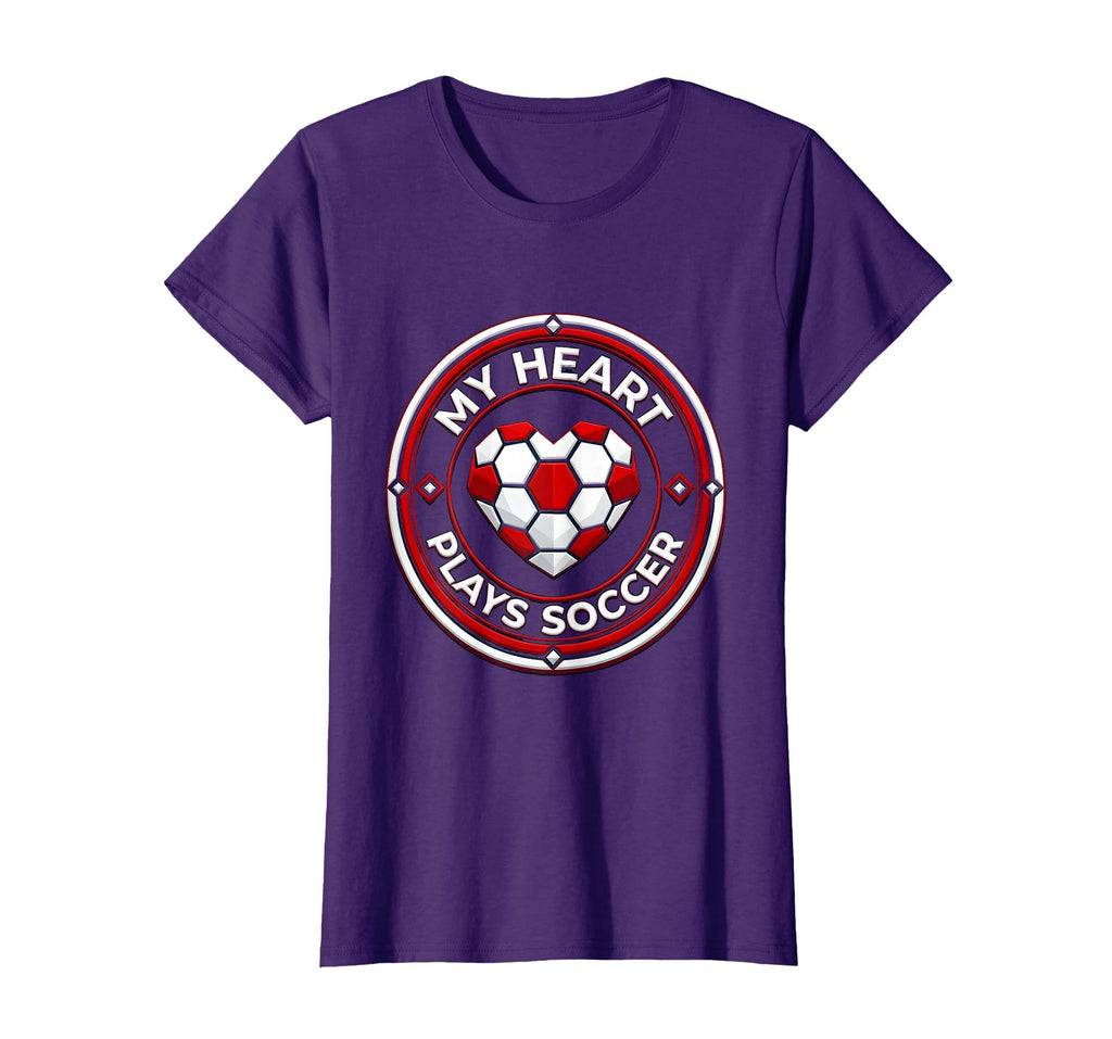 My Heart Plays Soccer Proud Soccer Mom T-Shirt - Unique Graphic Men Women - T-Shirt, Sweatshirt, Hoodie