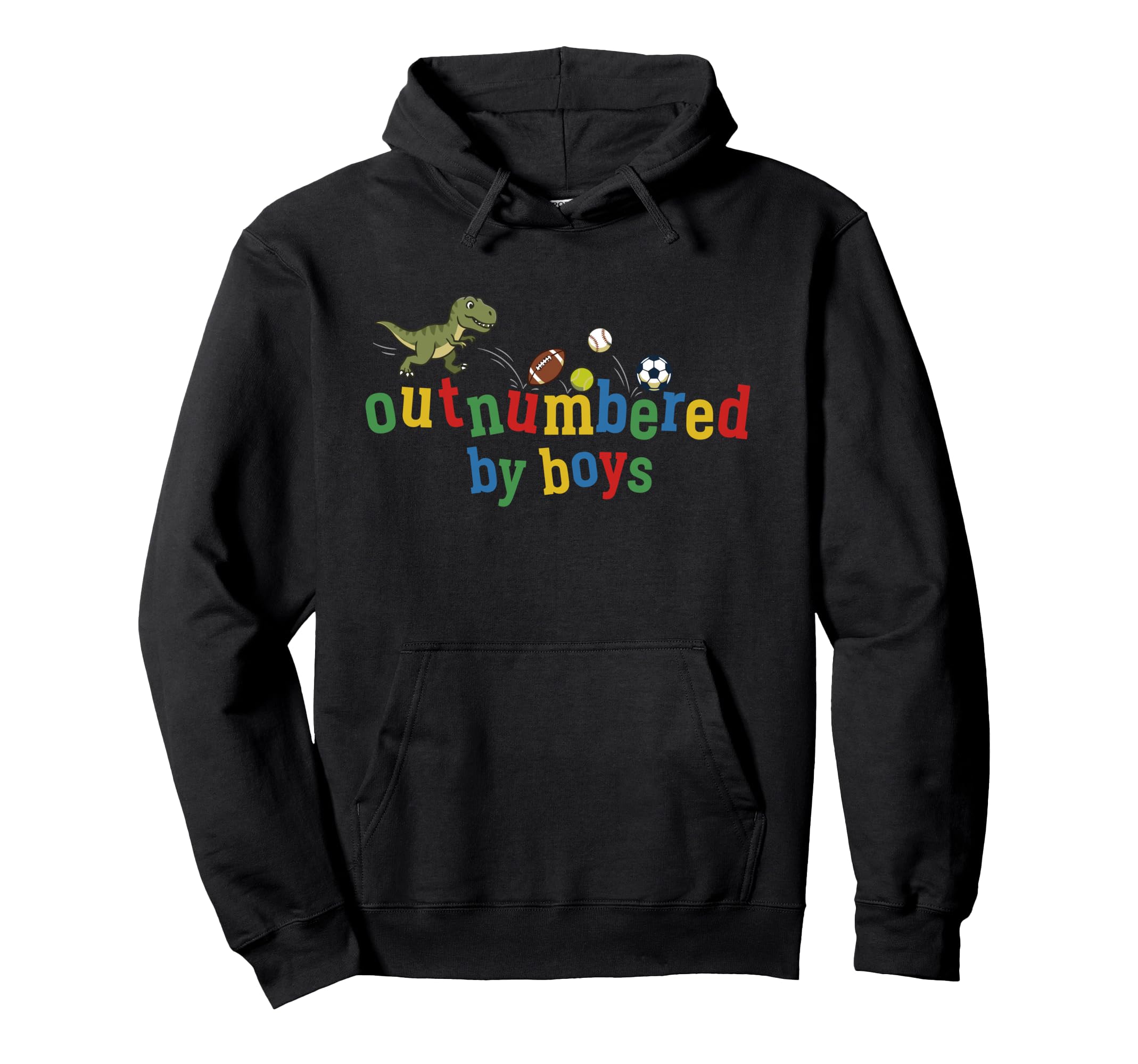 Outnumbered Mom Football Baseball Soccer Hoodie - Novelty Apparel Unisex - T-Shirt, Sweatshirt, Hoodie