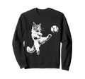 Kitten Playing Soccer Funny Cat Lover Sweatshirt - Minimalist Print Unisex - T-Shirt, Sweatshirt, Hoodie