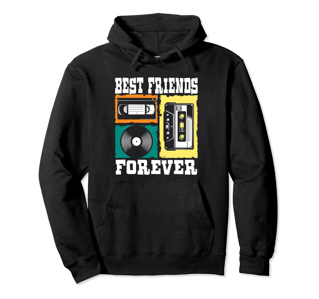 Best Friends Vhs Cassette Vinyl Record 80S Hoodie - Trendy Graphic Unisex - T-Shirt, Sweatshirt, Hoodie