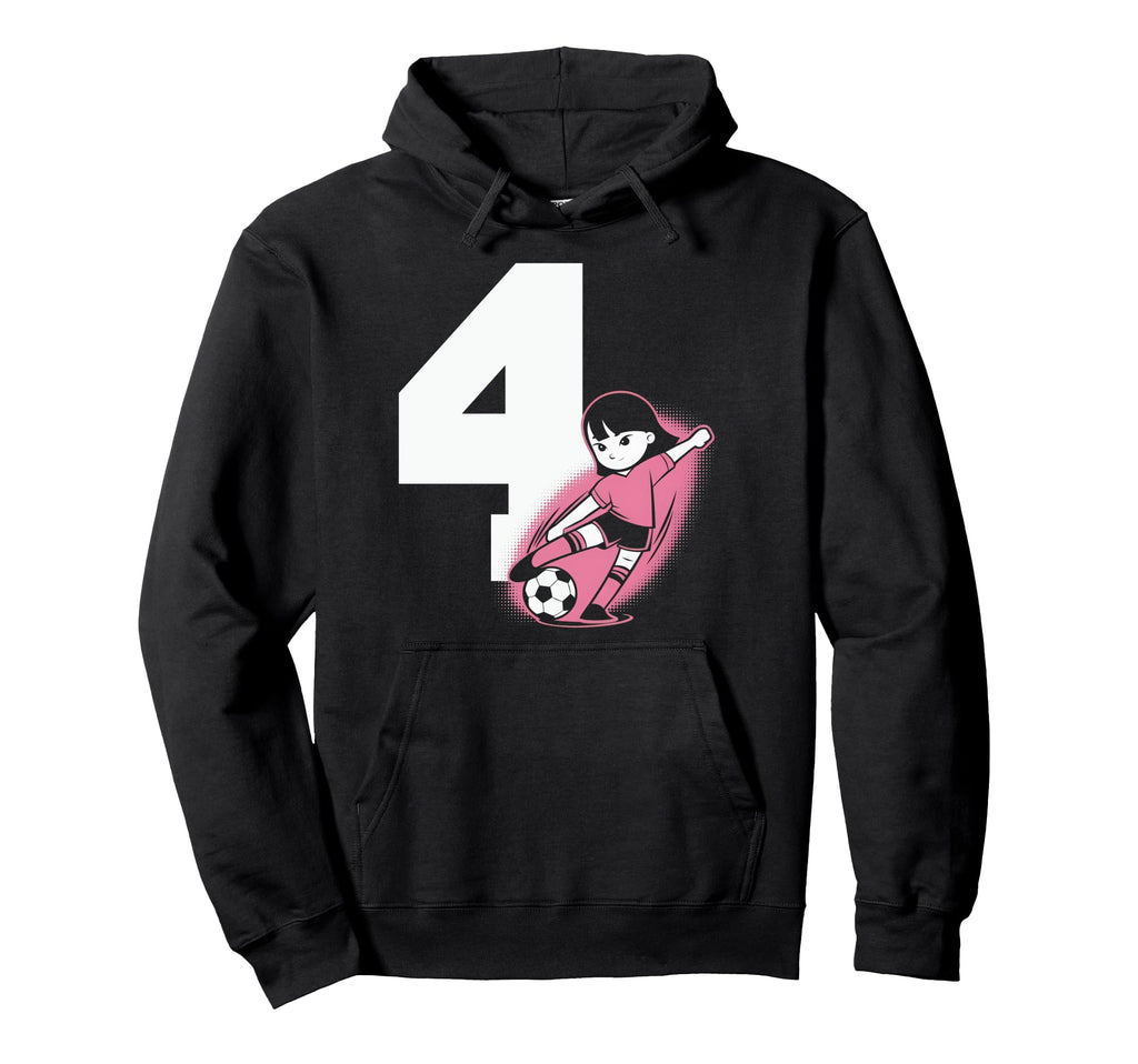 4 Soccer Birthday Gift Soccer Fan Sports Hoodie - Aesthetic Graphic Unisex - T-Shirt, Sweatshirt, Hoodie
