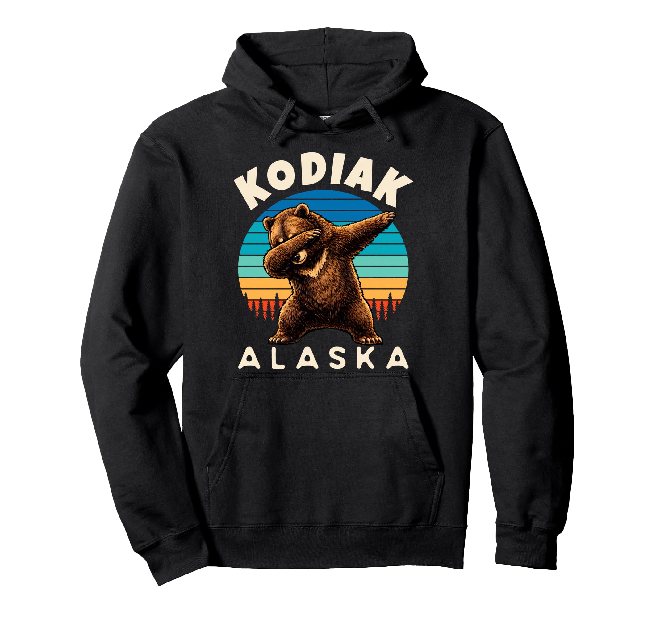 Kodiak Alaska Dabbing Grizzly Bear Hoodie - Unique Graphic Unisex - T-Shirt, Sweatshirt, Hoodie