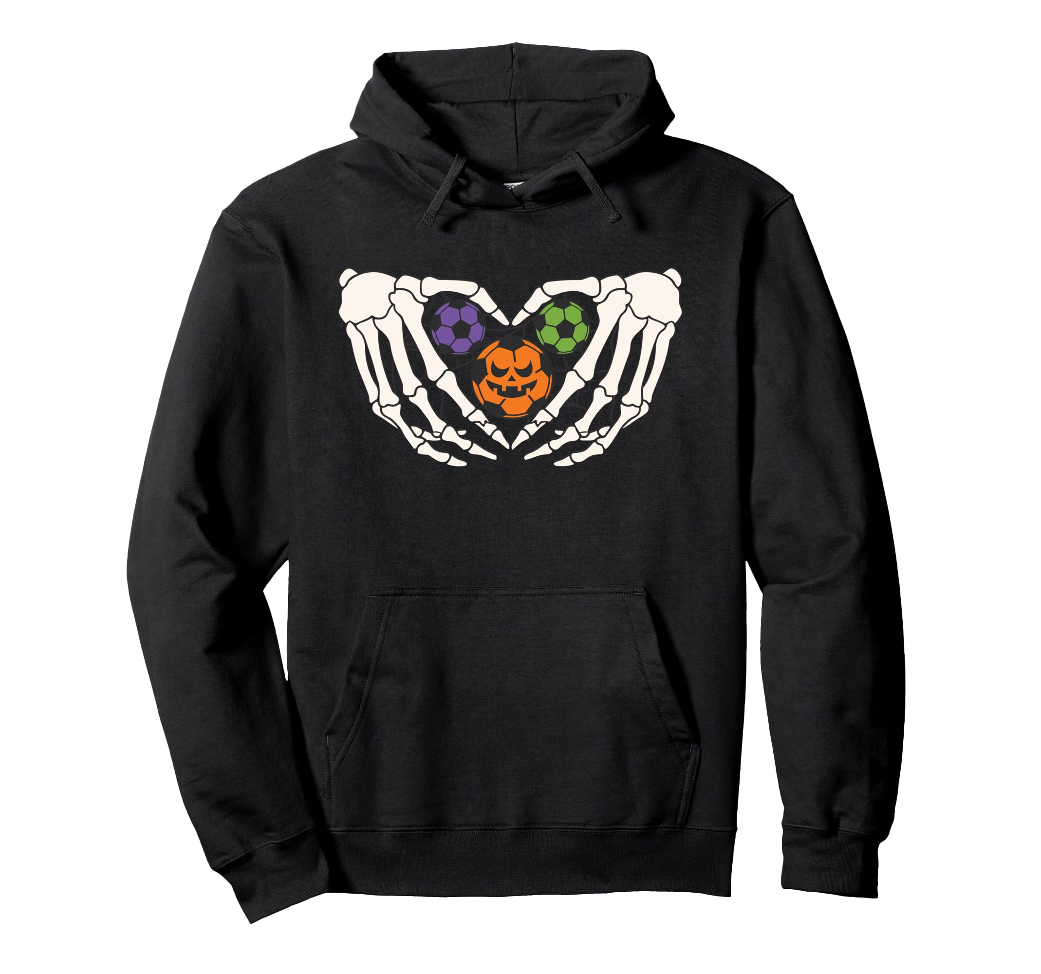 Funny Soccer Halloween Skeleton Hands Hoodie - Fun Novelty Design Unisex - T-Shirt, Sweatshirt, Hoodie