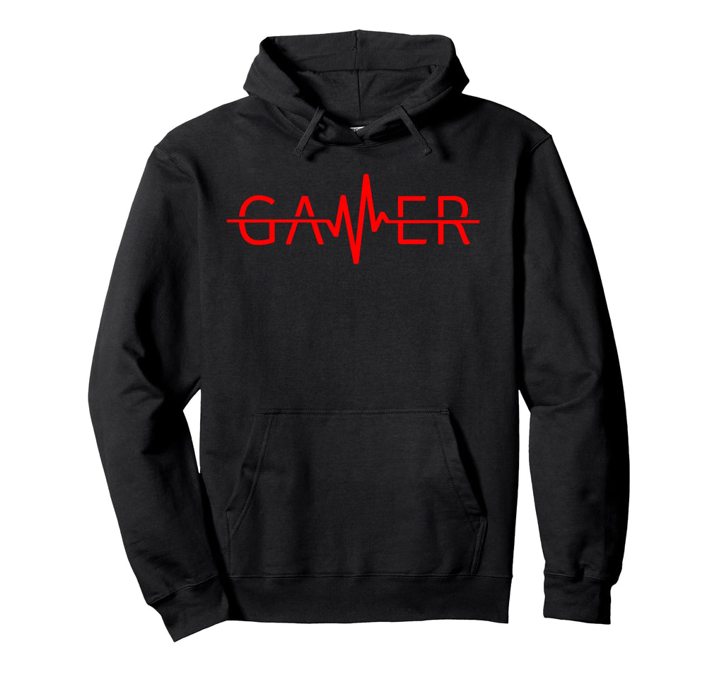 Gamer Heartbeat Video Games Gaming Hoodie - Casual Everyday Wear Men Women - T-Shirt, Sweatshirt, Hoodie
