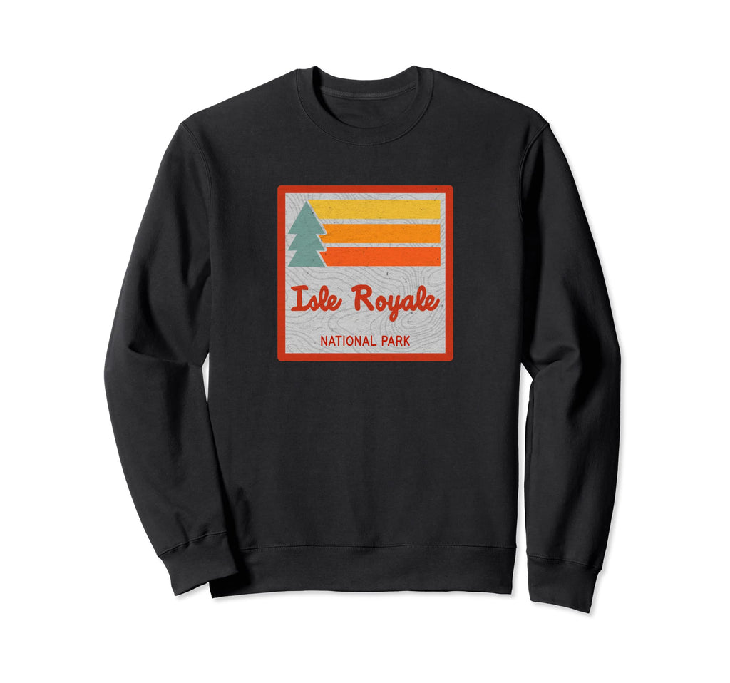 Isle Royale National Park Stripes Sweatshirt - Aesthetic Graphic for Adults - T-Shirt, Sweatshirt, Hoodie