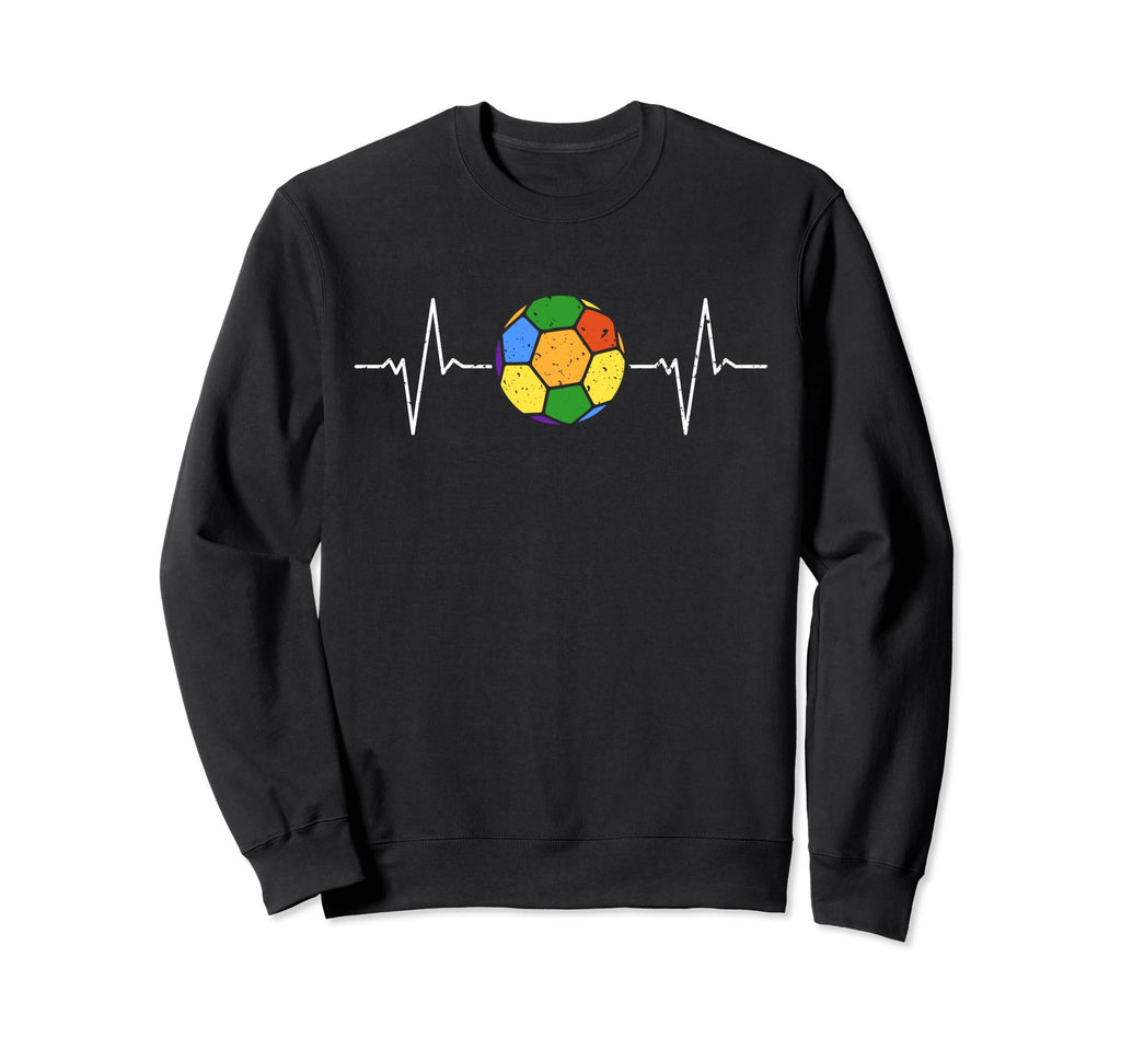 Soccer Ball Heartbeat Ekg Rainbow Sweatshirt - Fun Novelty Design Unisex - T-Shirt, Sweatshirt, Hoodie