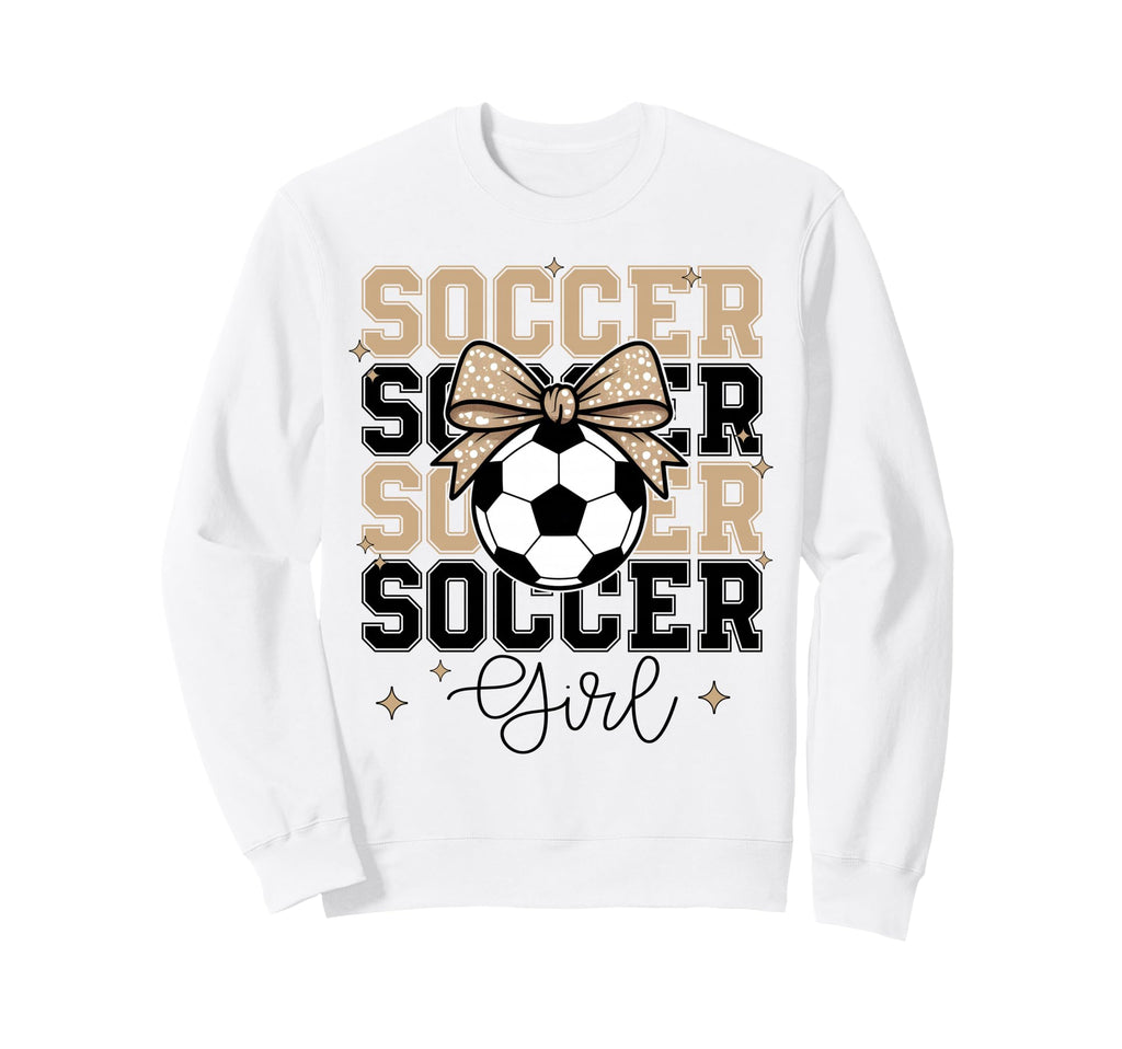 Groovy Soccer Coquette Bow Soccer Sweatshirt - Custom Art Print for Adults - T-Shirt, Sweatshirt, Hoodie