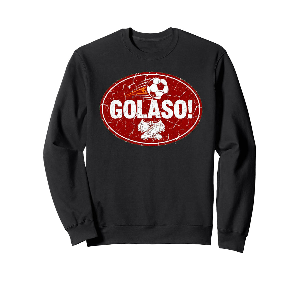 Golaso Distressed Futbol Oval Sweatshirt - Fun Novelty Design for Adults - T-Shirt, Sweatshirt, Hoodie