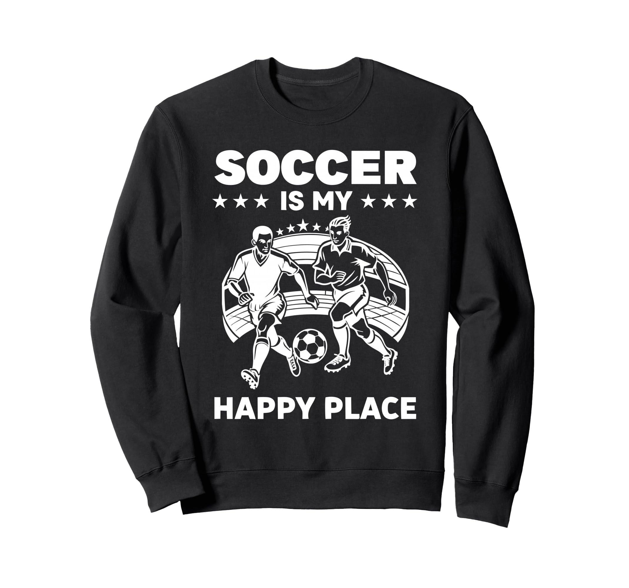 Great Soccer Is My Happy Place Hoodie - Aesthetic Graphic Men Women - T-Shirt, Sweatshirt, Hoodie