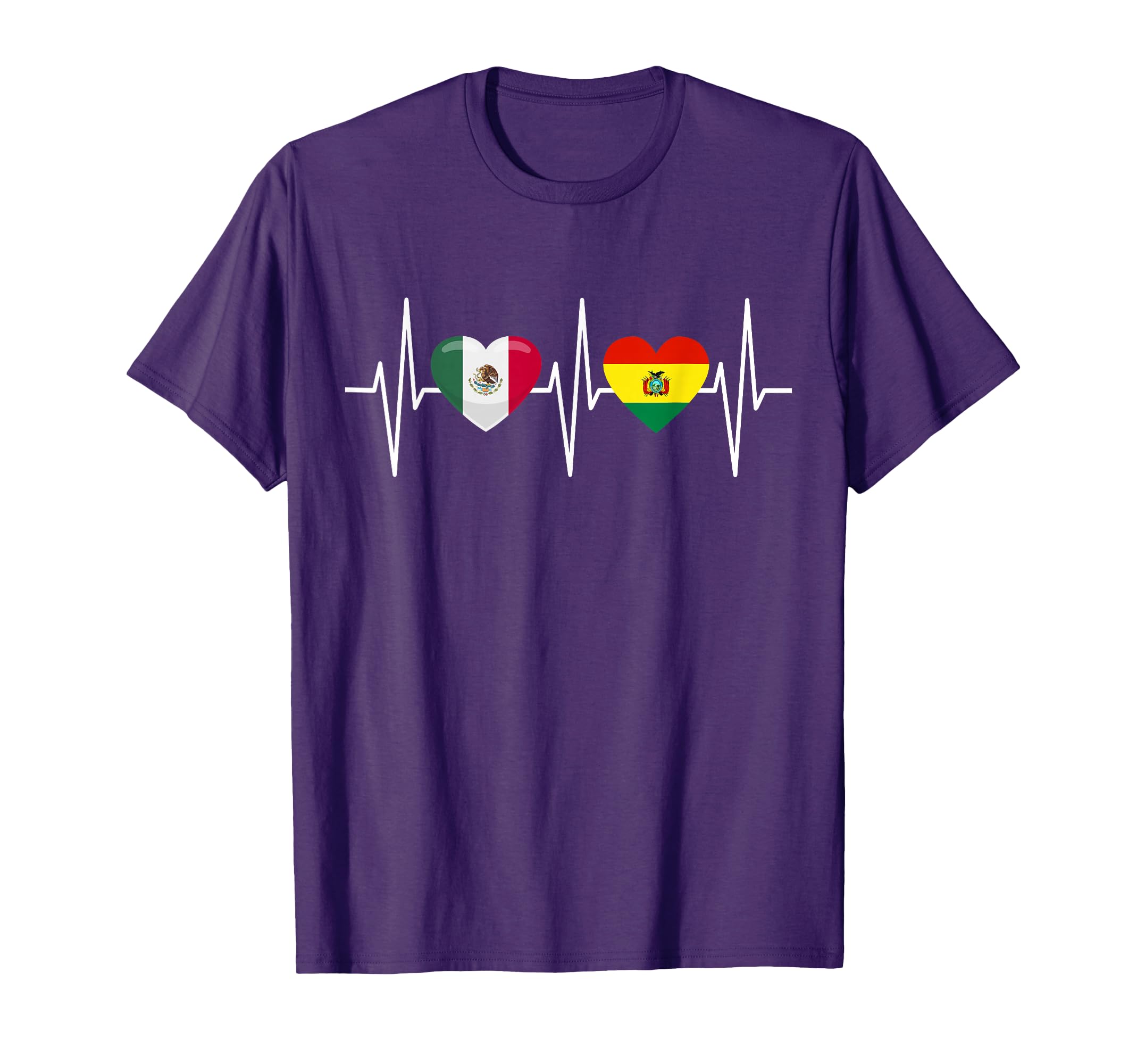 Mexico Bolivia Heartbeat Mexico T-Shirt - Streetwear Style for Adults - T-Shirt, Sweatshirt, Hoodie