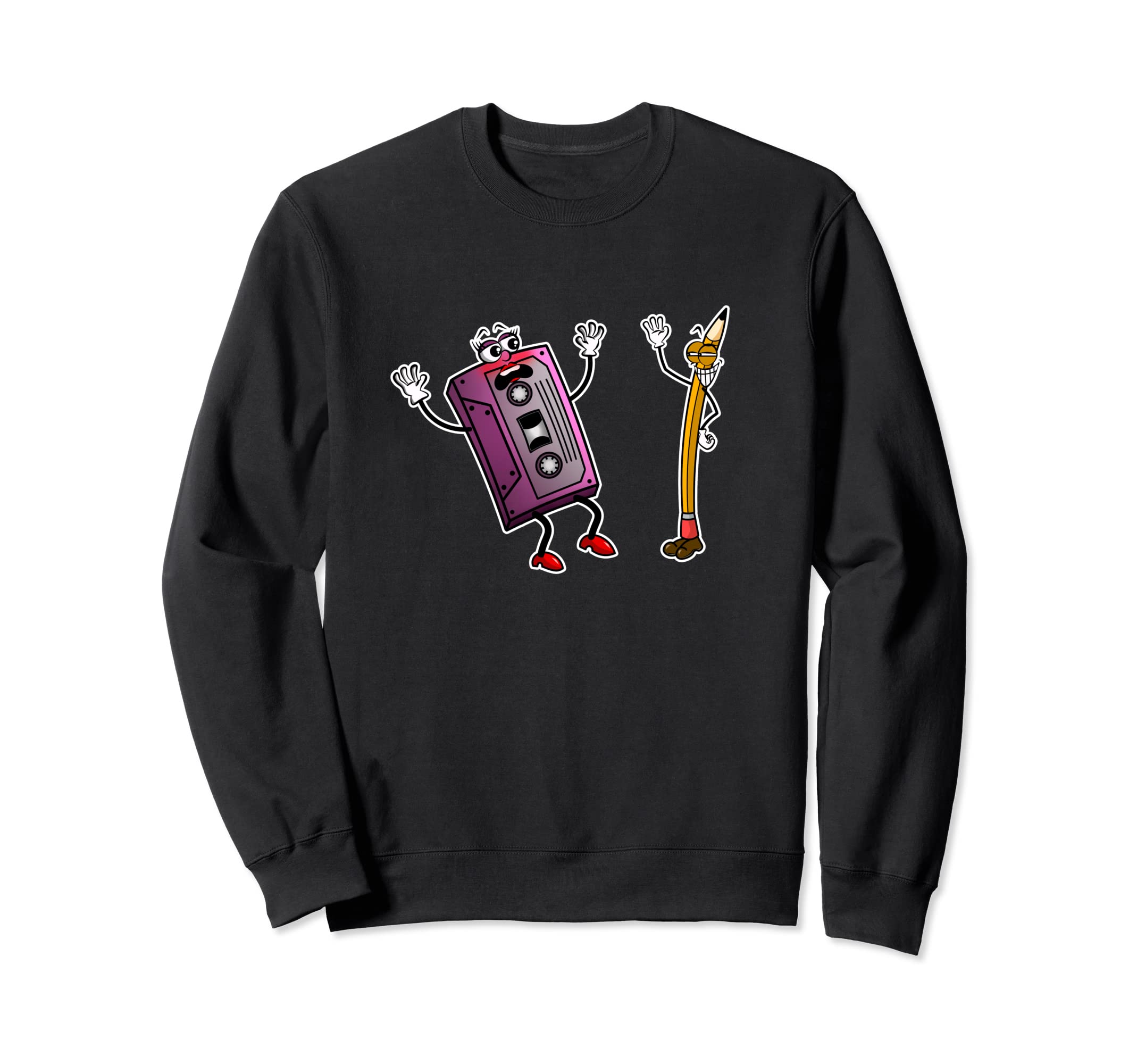 And Meme 80S Tape And Pencil Cassette Sweatshirt - Streetwear Style Unisex - T-Shirt, Sweatshirt, Hoodie