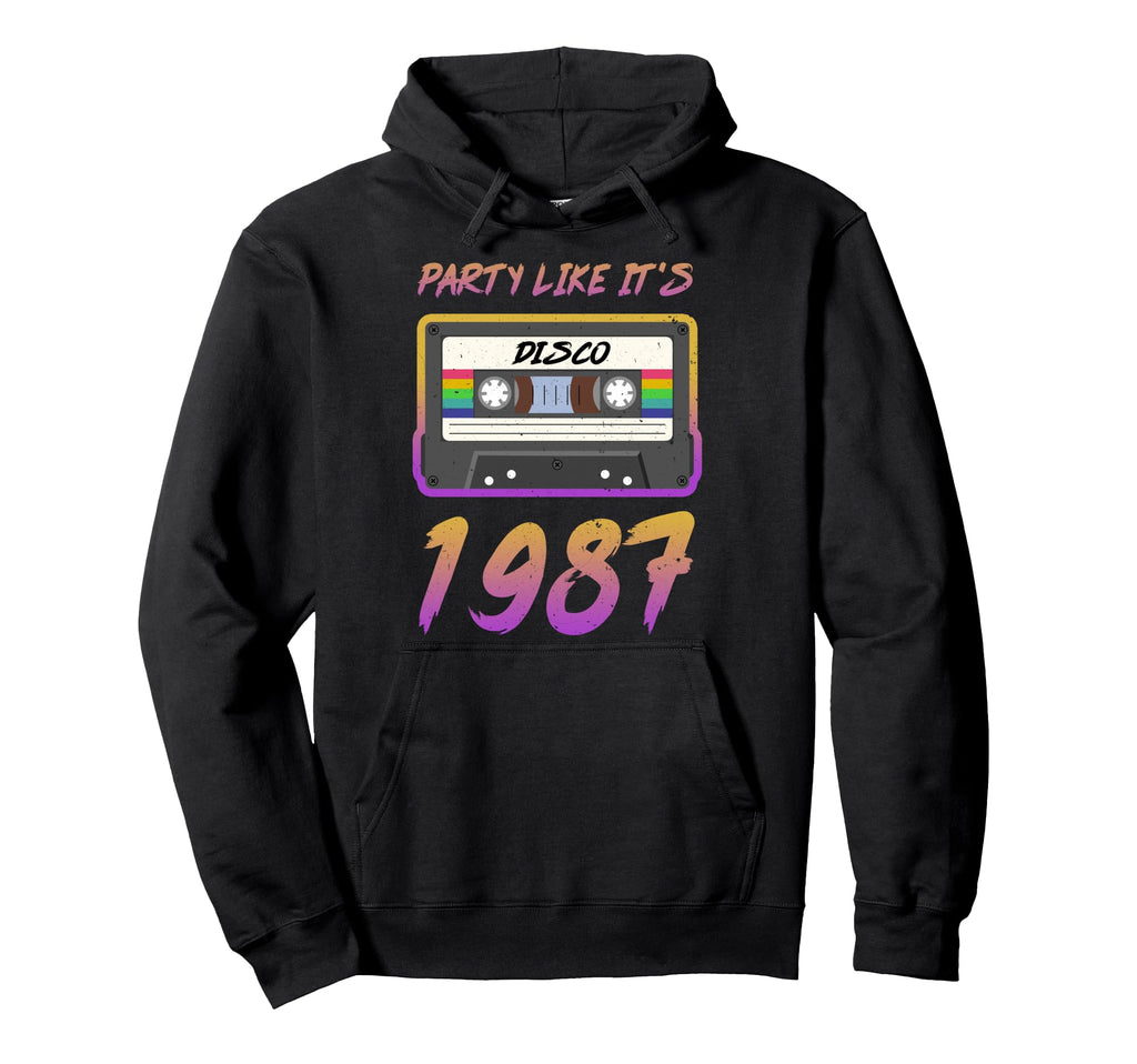 Party Like Its 1987 Disco Cassette Hoodie - Custom Art Print for Adults - T-Shirt, Sweatshirt, Hoodie