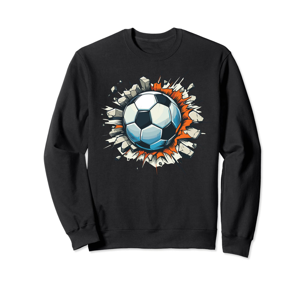 Soccer Ball Break Wall Soccer Sports Sweatshirt - Aesthetic Graphic Unisex - T-Shirt, Sweatshirt, Hoodie