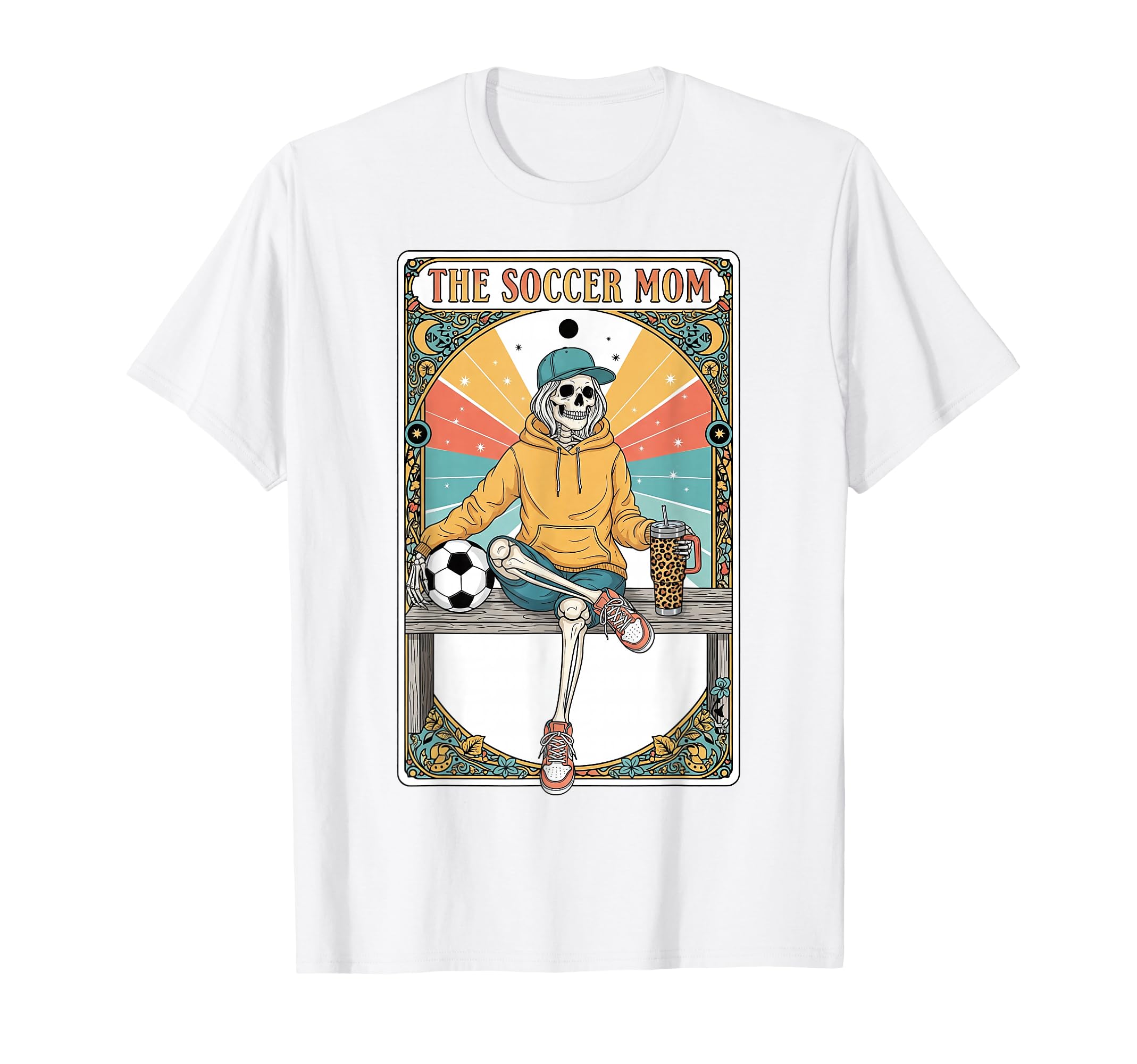 Soccer Mom Tarot Card Skeleton Coffee T-Shirt - Aesthetic Graphic Unisex - T-Shirt, Sweatshirt, Hoodie
