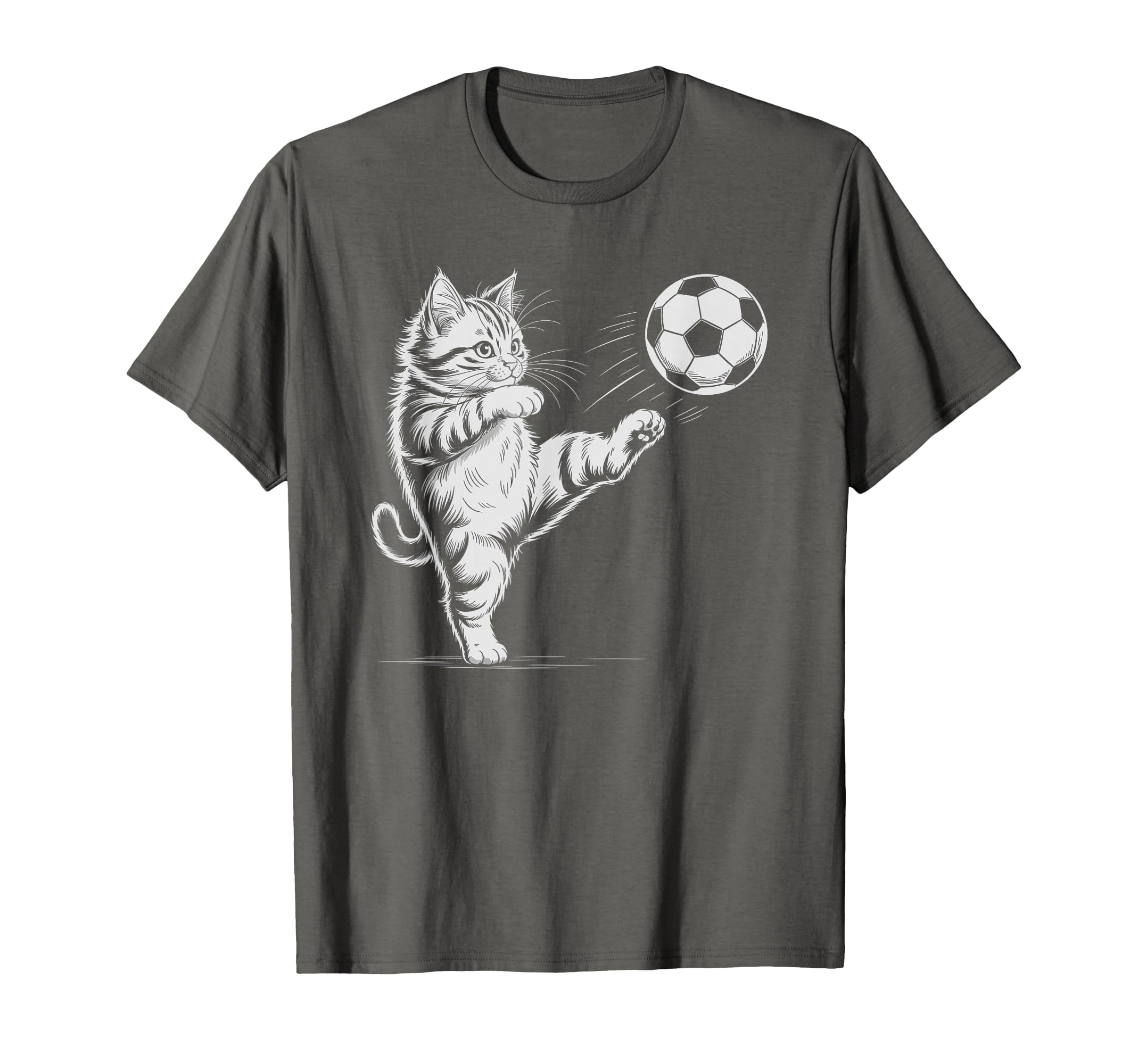 Soccer Cat Star Player Score Game T-Shirt - Minimalist Print for Adults - T-Shirt, Sweatshirt, Hoodie