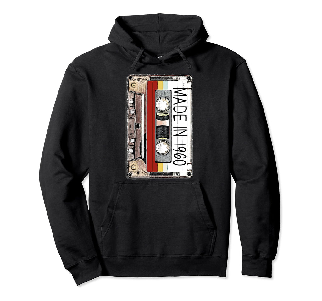 Made 1960 60Th Birthday Music Cassette Hoodie - Aesthetic Graphic Unisex - T-Shirt, Sweatshirt, Hoodie