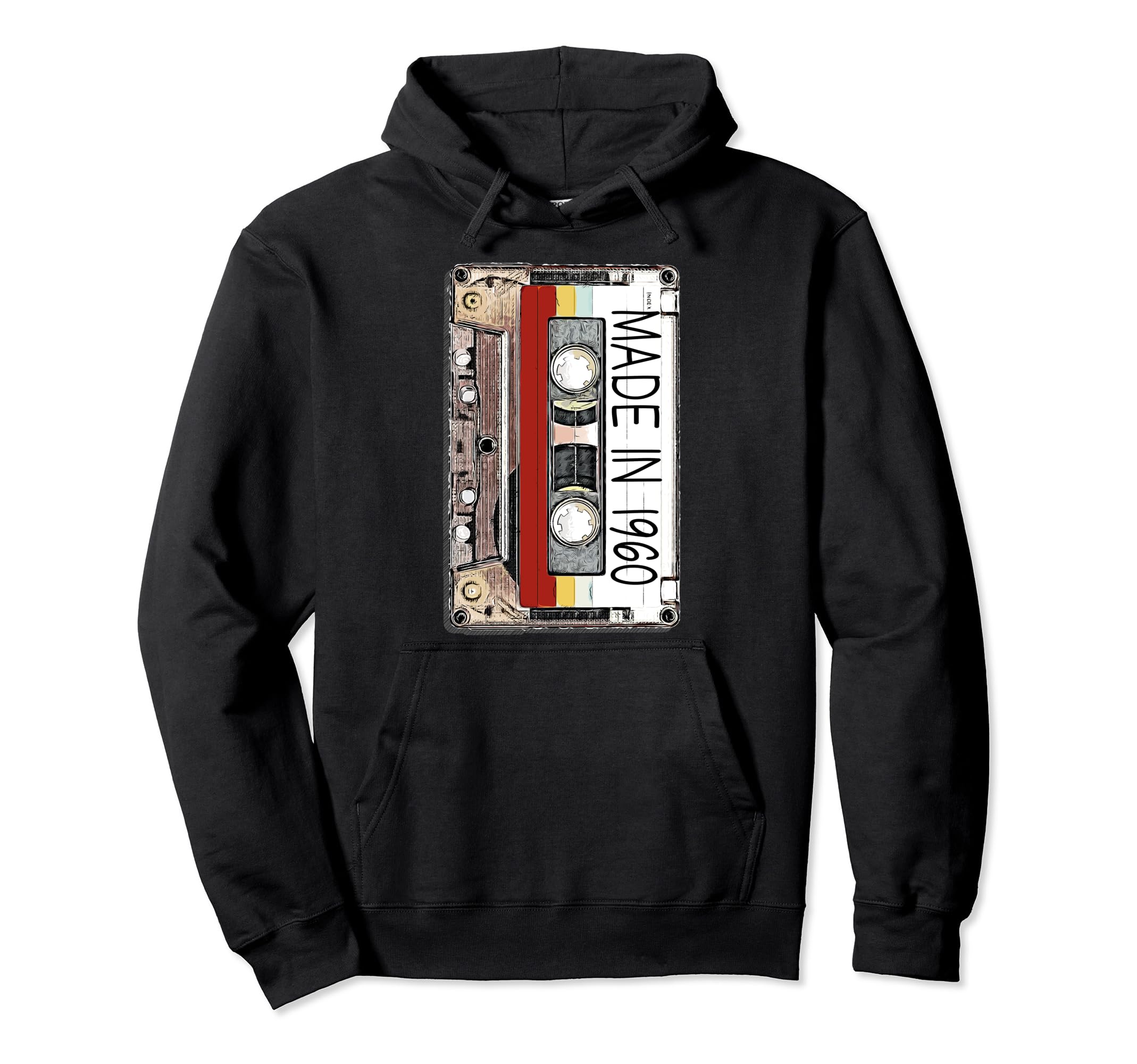 Made 1960 60Th Birthday Music Cassette Hoodie - Aesthetic Graphic Unisex - T-Shirt, Sweatshirt, Hoodie