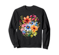 Wildflowers Boho Colorful Wildflower Sweatshirt - Graphic Print Unisex - T-Shirt, Sweatshirt, Hoodie