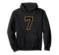 Yellow Black Sport Team Number 7 Hoodie - Trendy Graphic for Adults - T-Shirt, Sweatshirt, Hoodie