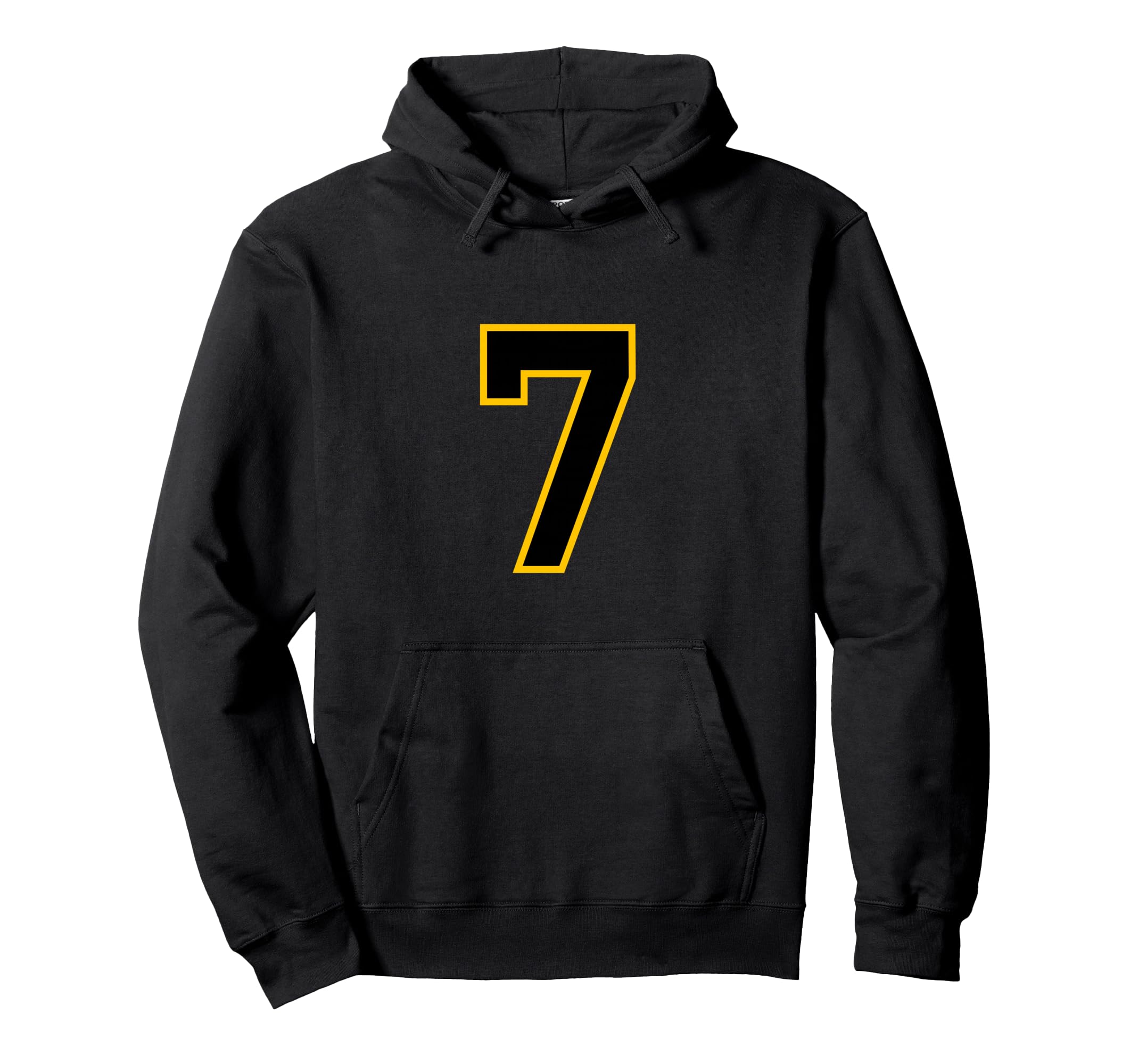 Yellow Black Sport Team Number 7 Hoodie - Trendy Graphic for Adults - T-Shirt, Sweatshirt, Hoodie