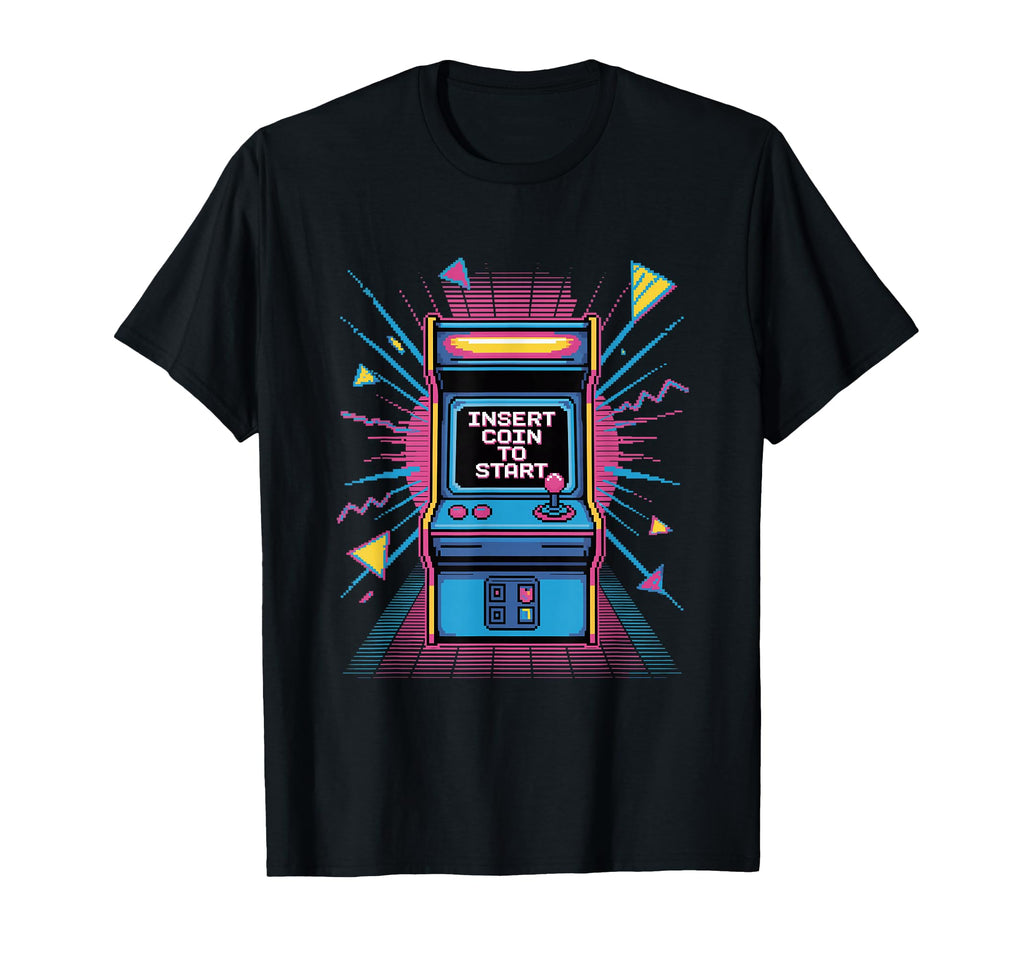 Insert Coin To Start Arcade Machine T-Shirt - Trendy Graphic Men Women - T-Shirt, Sweatshirt, Hoodie
