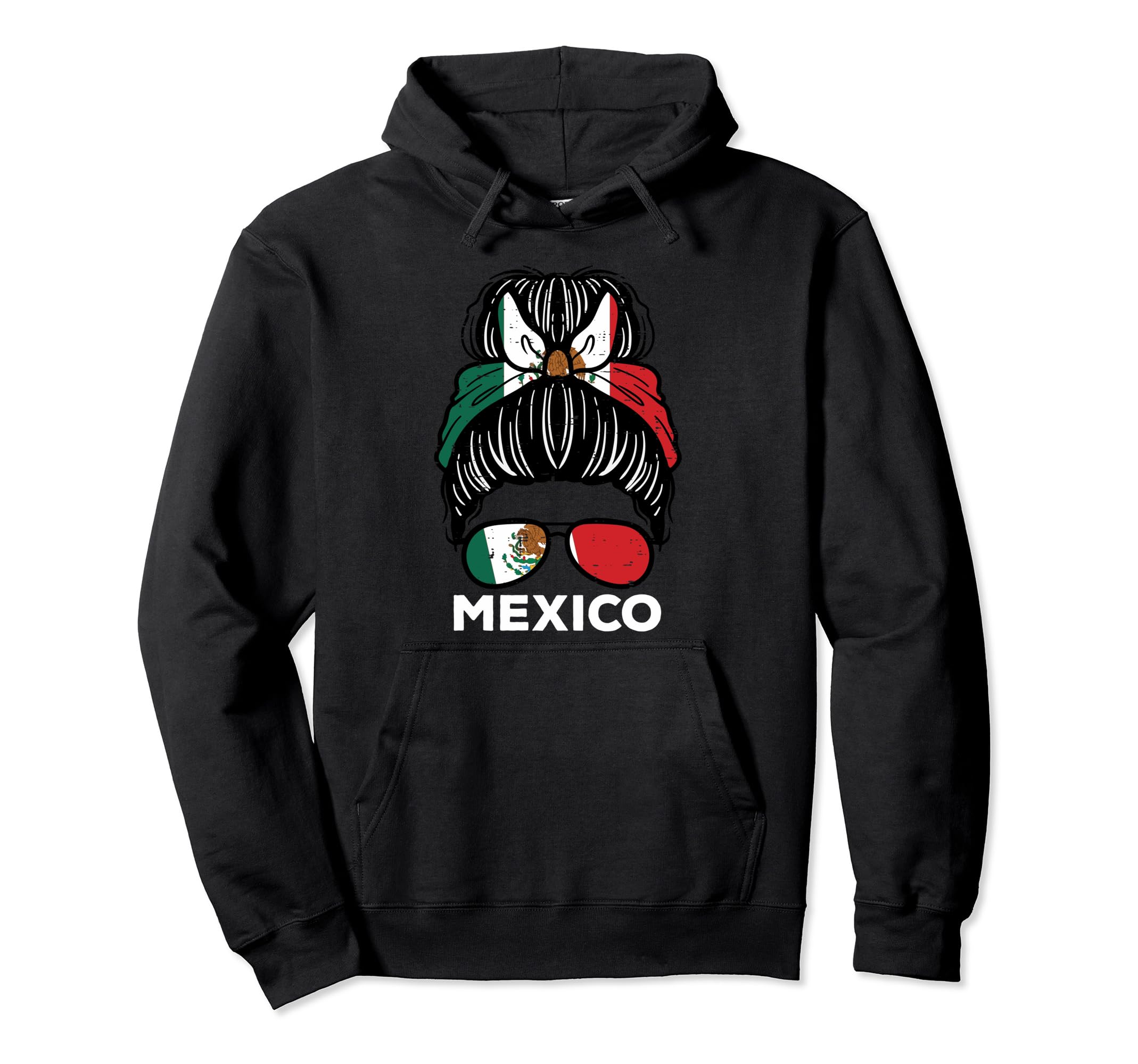 Mexico Flag Mexican Hairbun Football Hoodie - Minimalist Print Unisex - T-Shirt, Sweatshirt, Hoodie