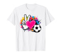 Peace Love Soccer Colorful Teen T-Shirt - Custom Art Print for Adults - T-Shirt, Sweatshirt, Hoodie