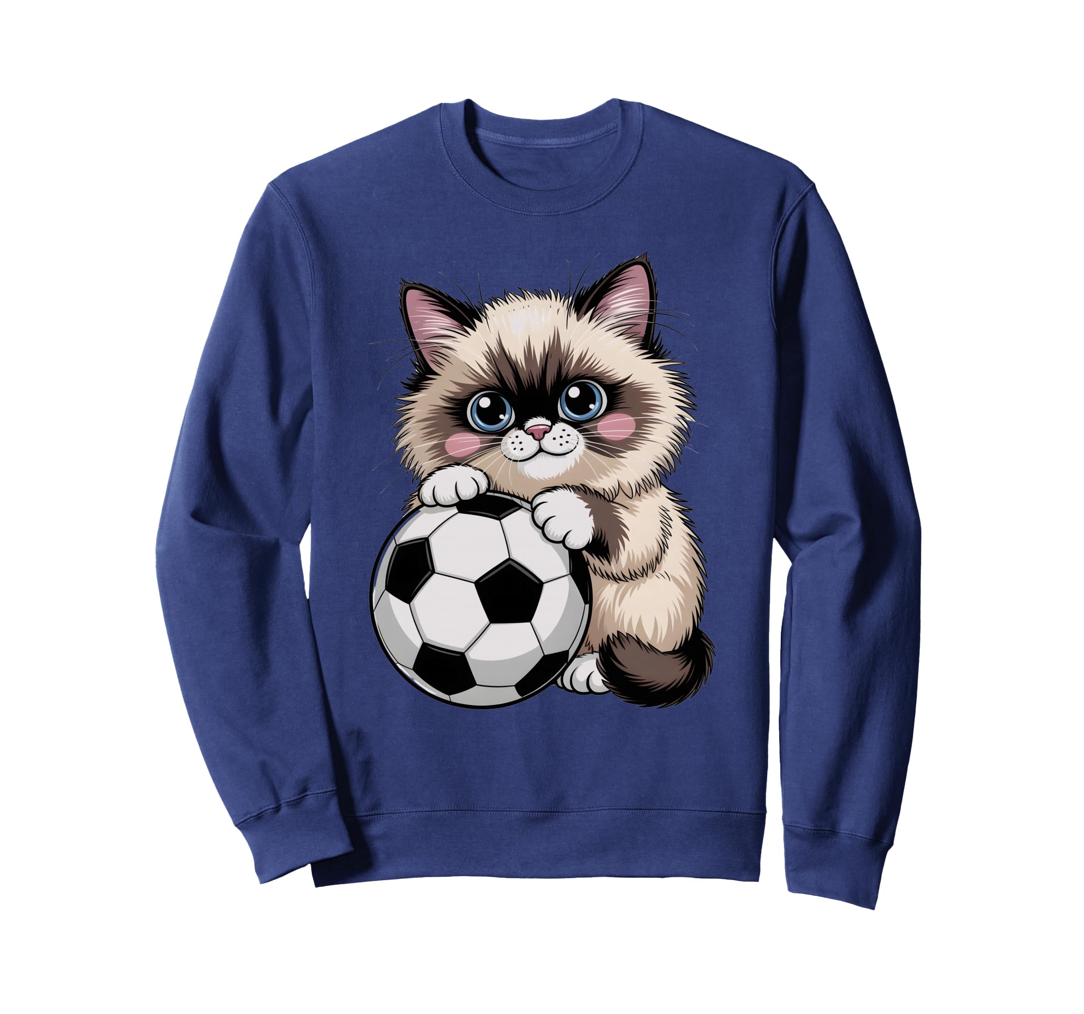 Kawaii Soccer Birman Just Who Loves Sweatshirt - Unique Graphic for Adults - T-Shirt, Sweatshirt, Hoodie