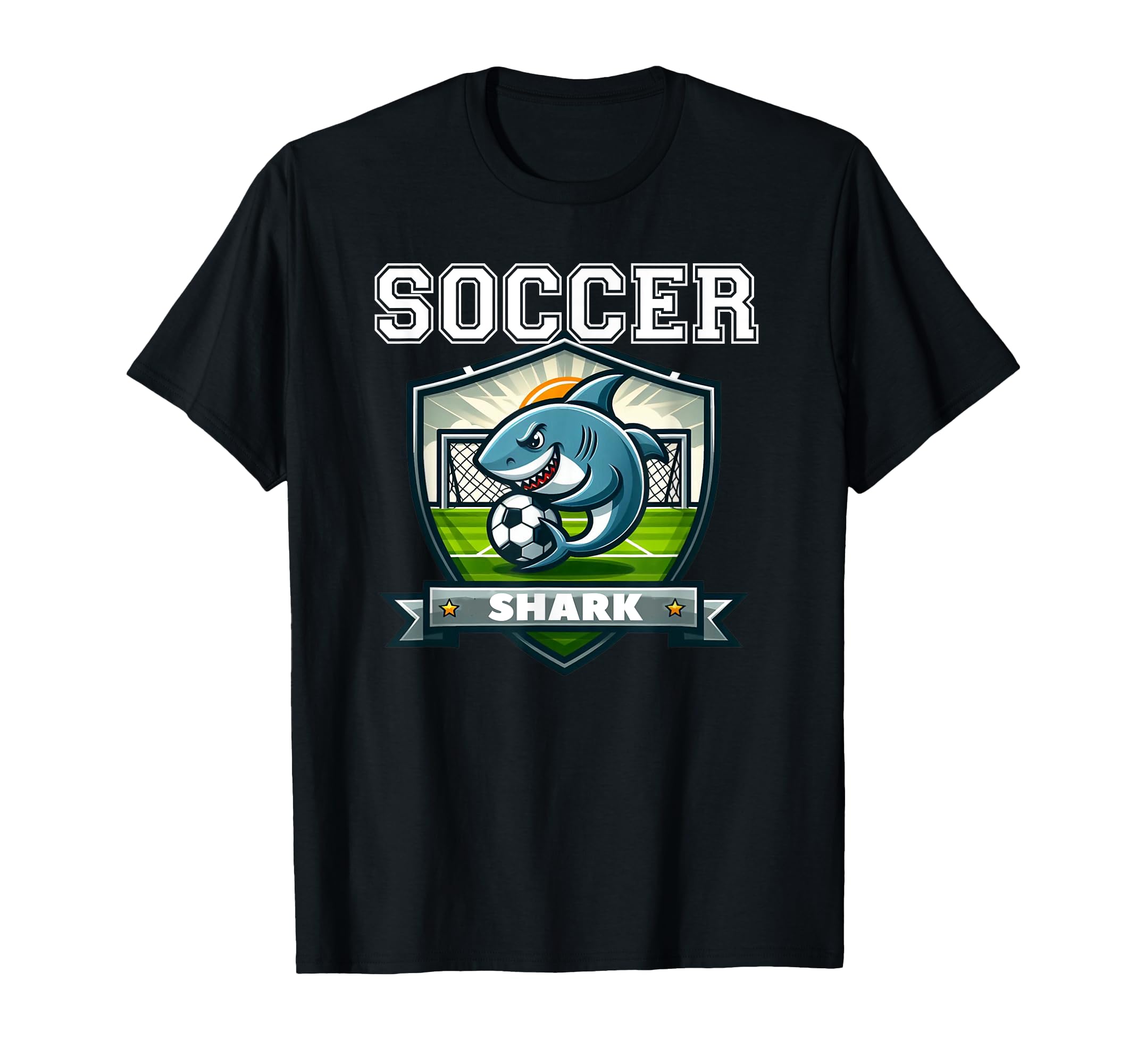 Soccer Shark Player Playing Soccer T-Shirt - Casual Everyday Wear Unisex - T-Shirt, Sweatshirt, Hoodie